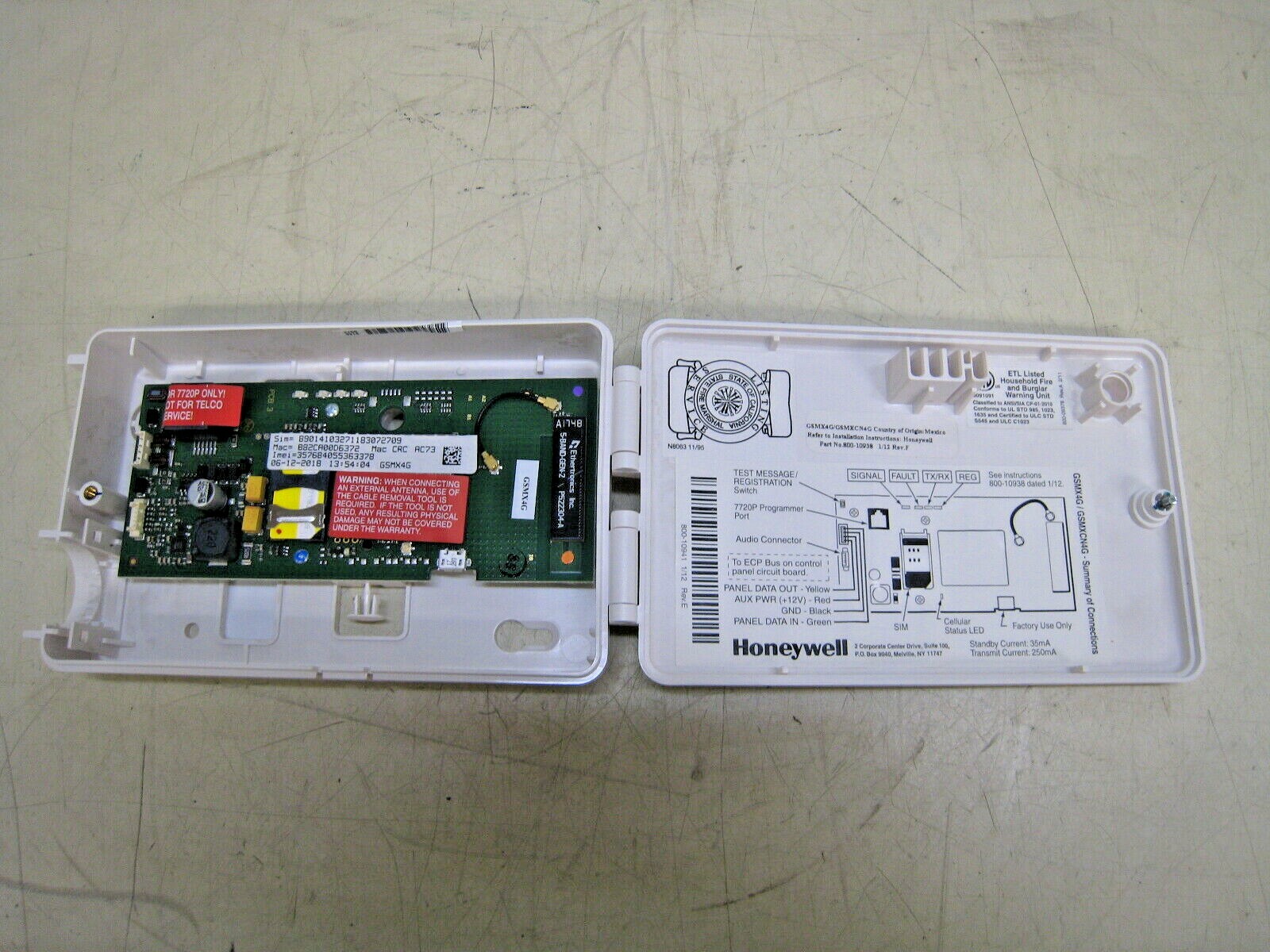 Honeywell Model No. GSMX4G Cellular Communicator Radio Module FREE SHIPPING