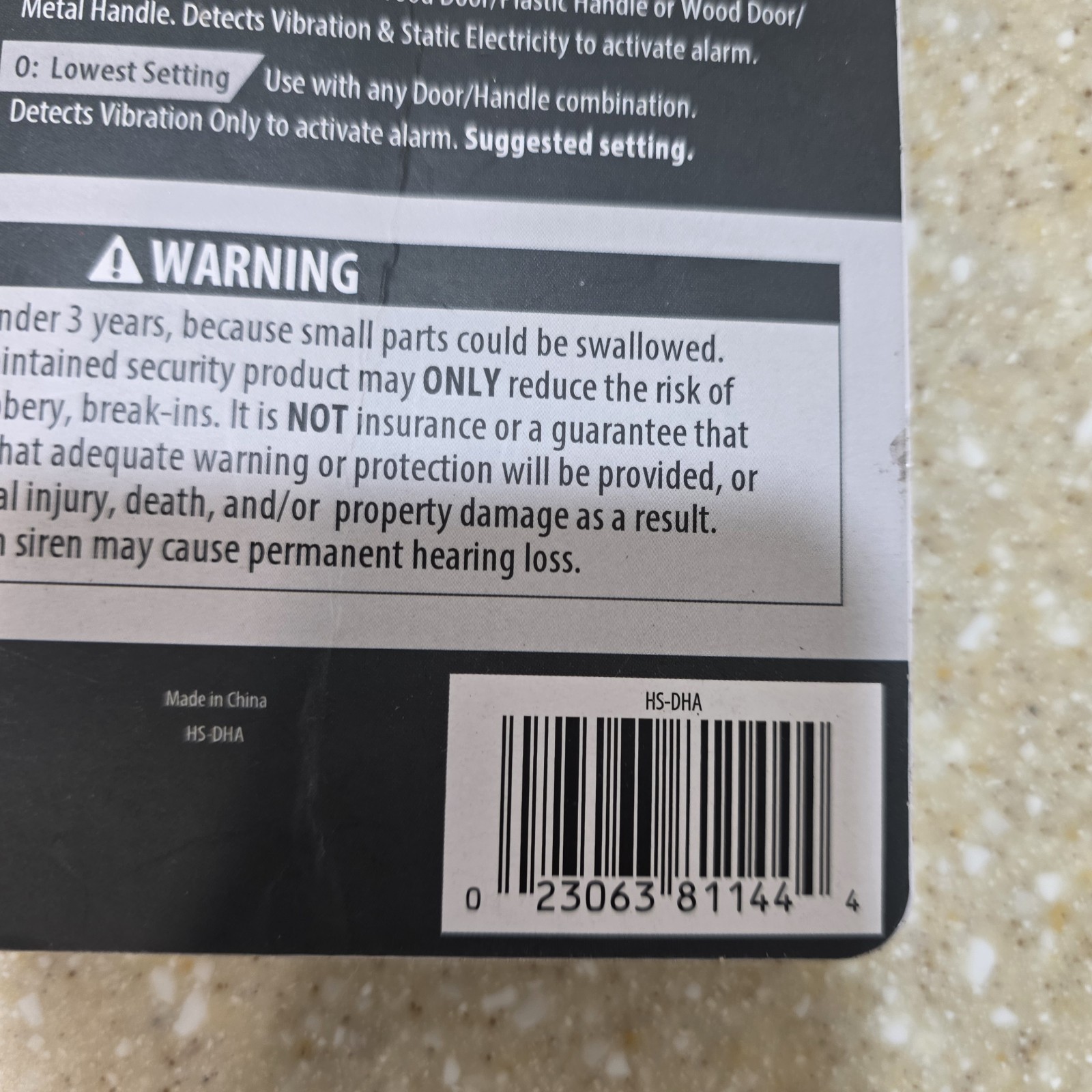 Sabre HS-DHA Door Handle Security Alarm – White NWT