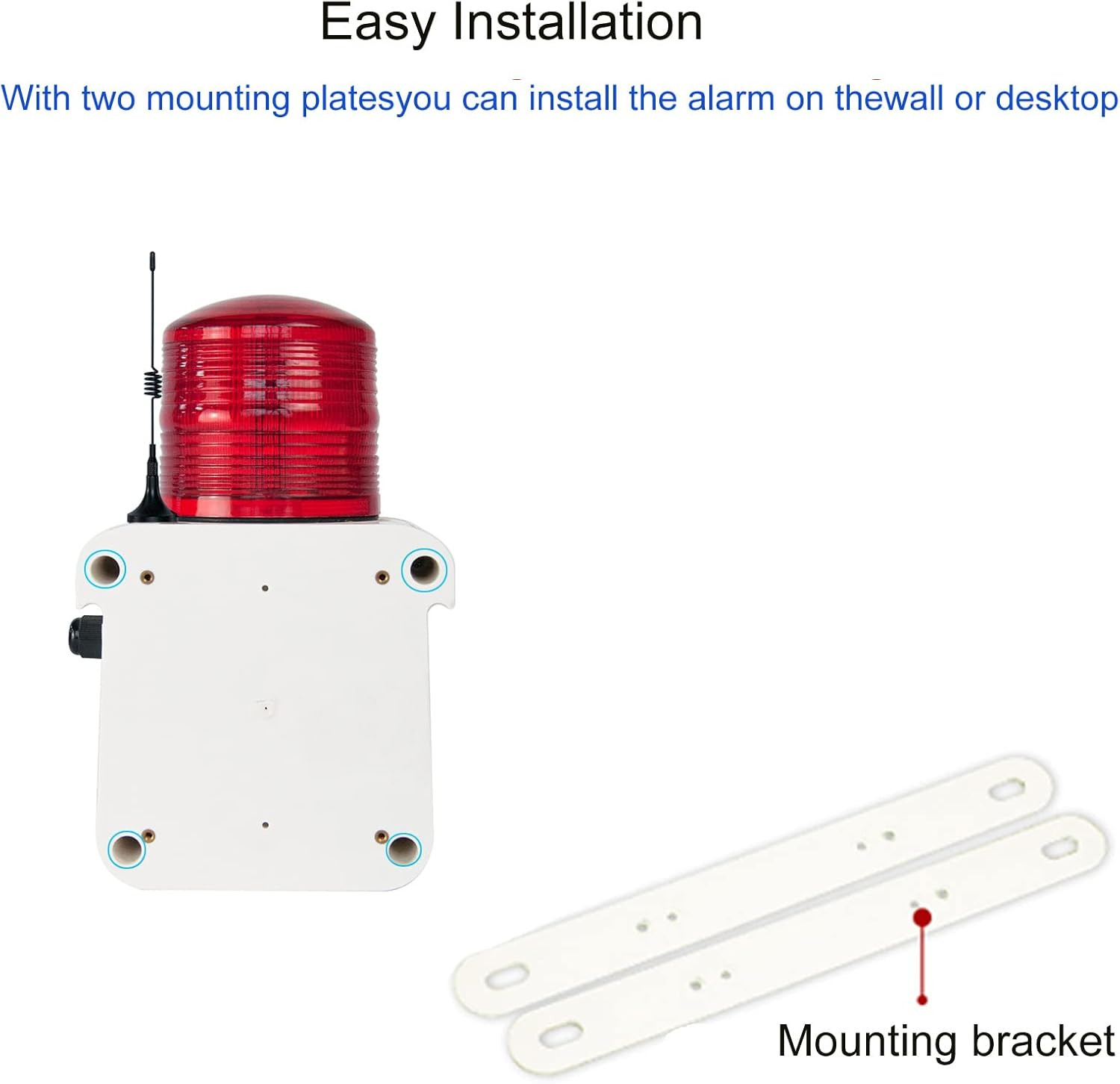 YASONG SLA-800Y Wireless Remote Control Alarm Siren(2Km/1.24 Mi), LED Strobe War