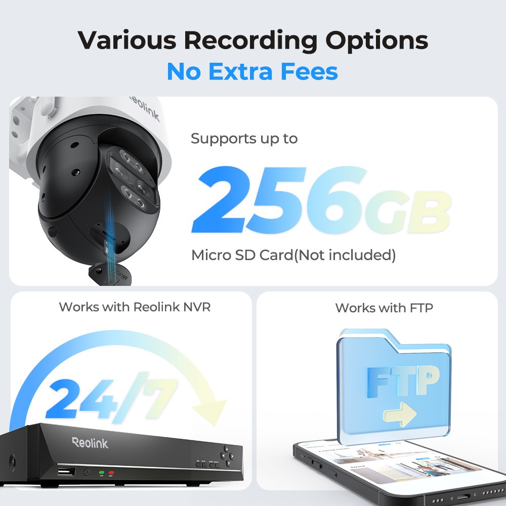 Reolink TrackMix WiFi 4K PTZ Dual Lens Security Camera WiFi 6 with Home Hub Mini