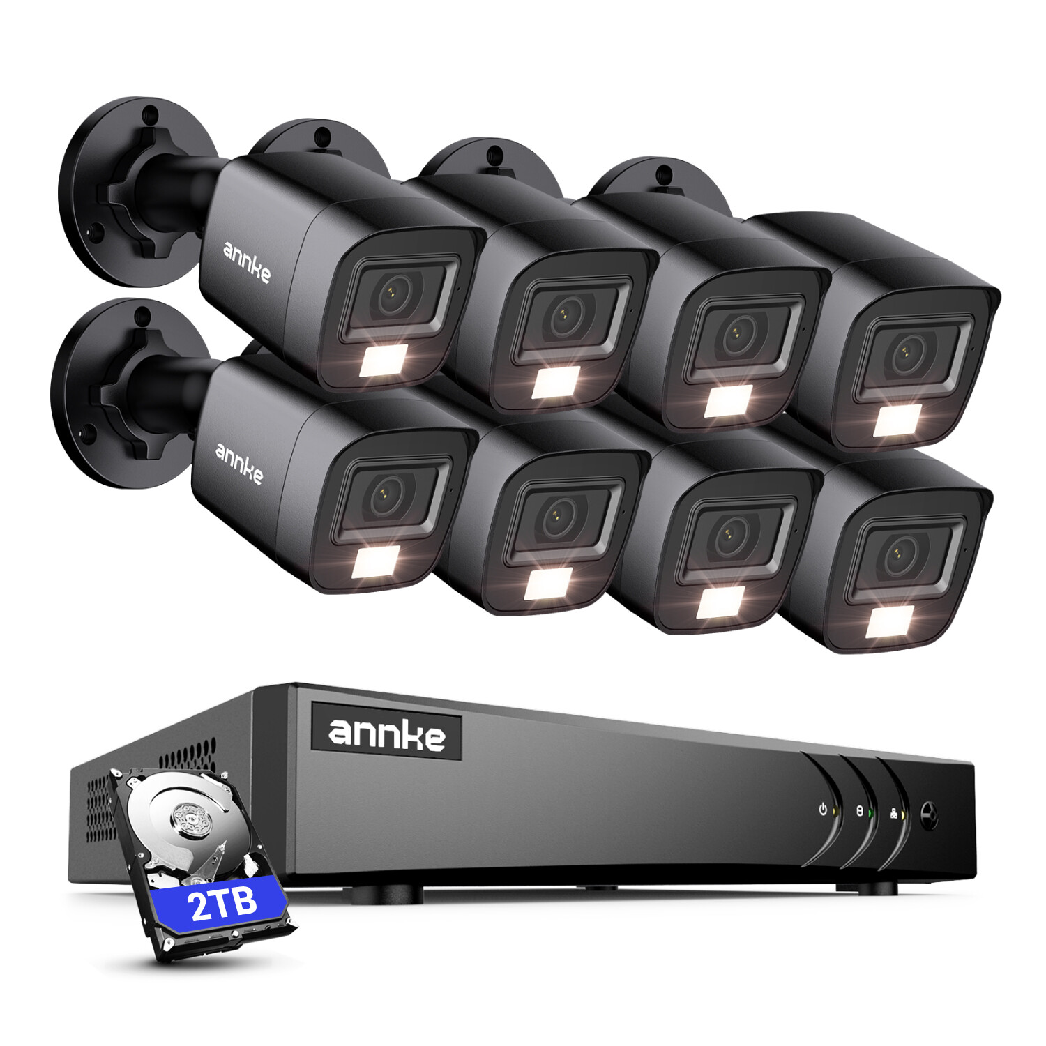 ANNKE 5MP Lite 8CH DVR 1080P EXIR Security Camera System Outdoor Human Detection