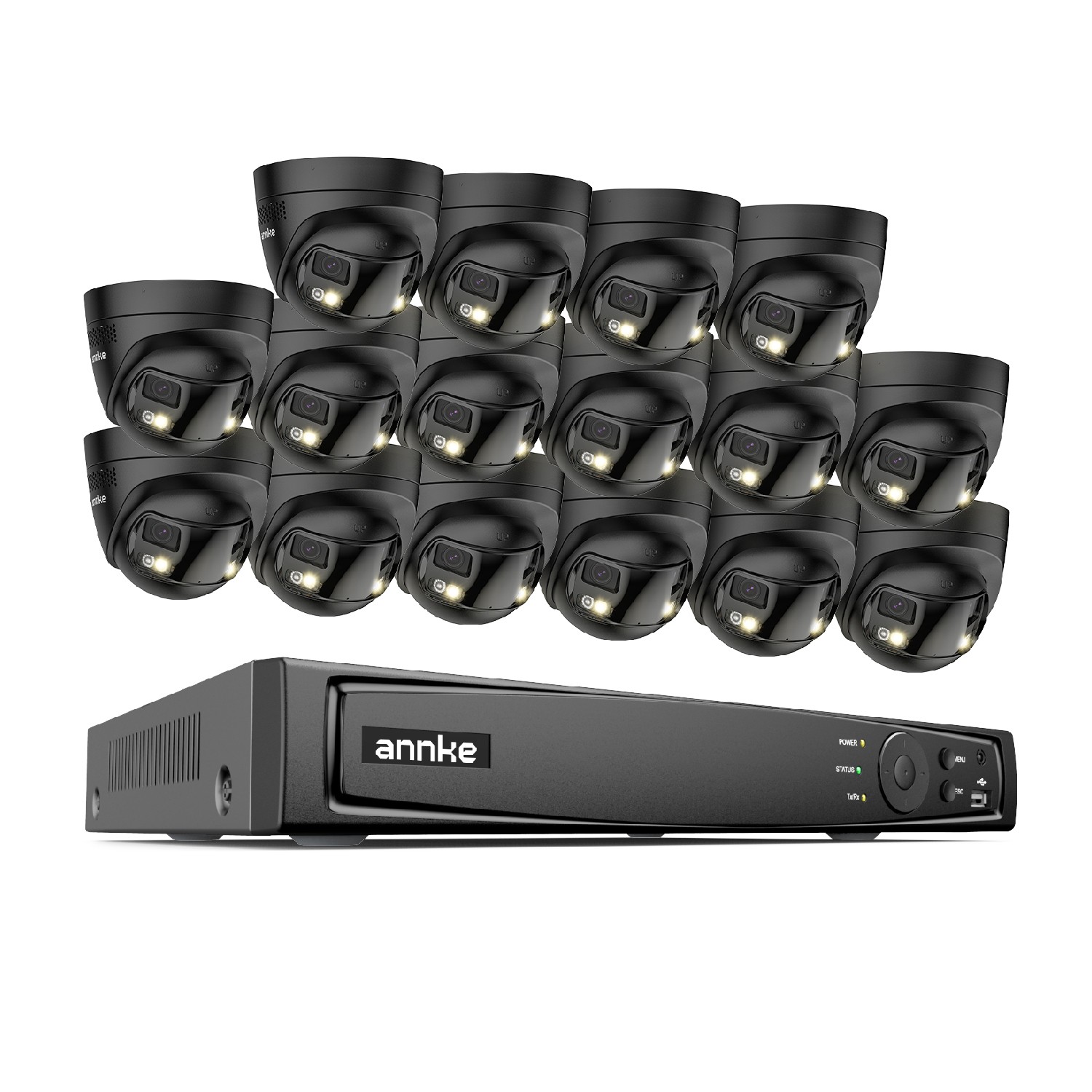 ANNKE 16CH NVR 4K POE Dual Lens Security Camera System Two Way Audio Color Night