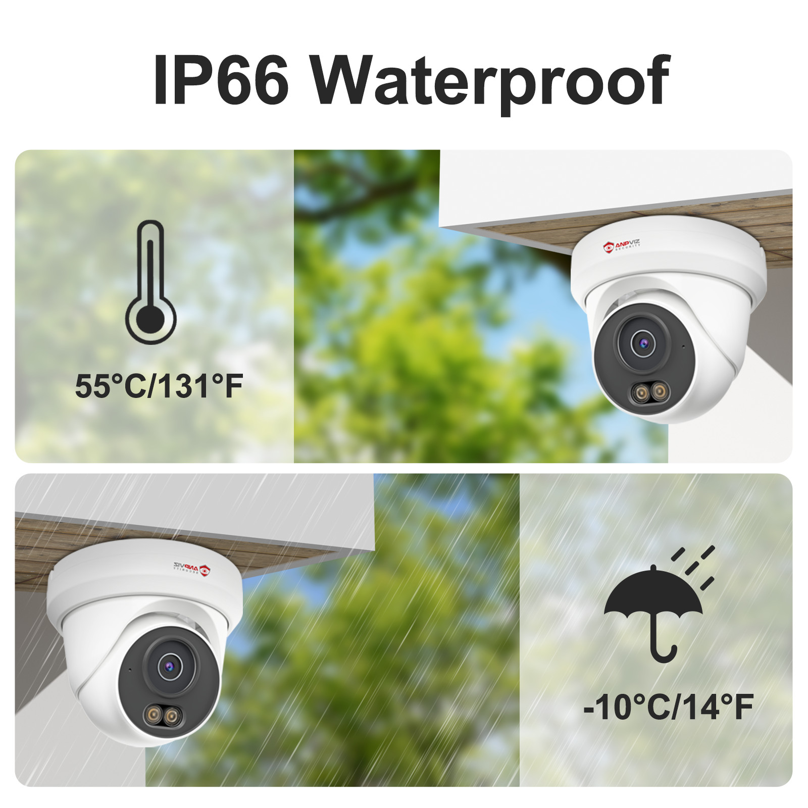 Anpviz 12MP 16CH NVR 8X6MP Audio POE Security Camera System Outdoor Color Night