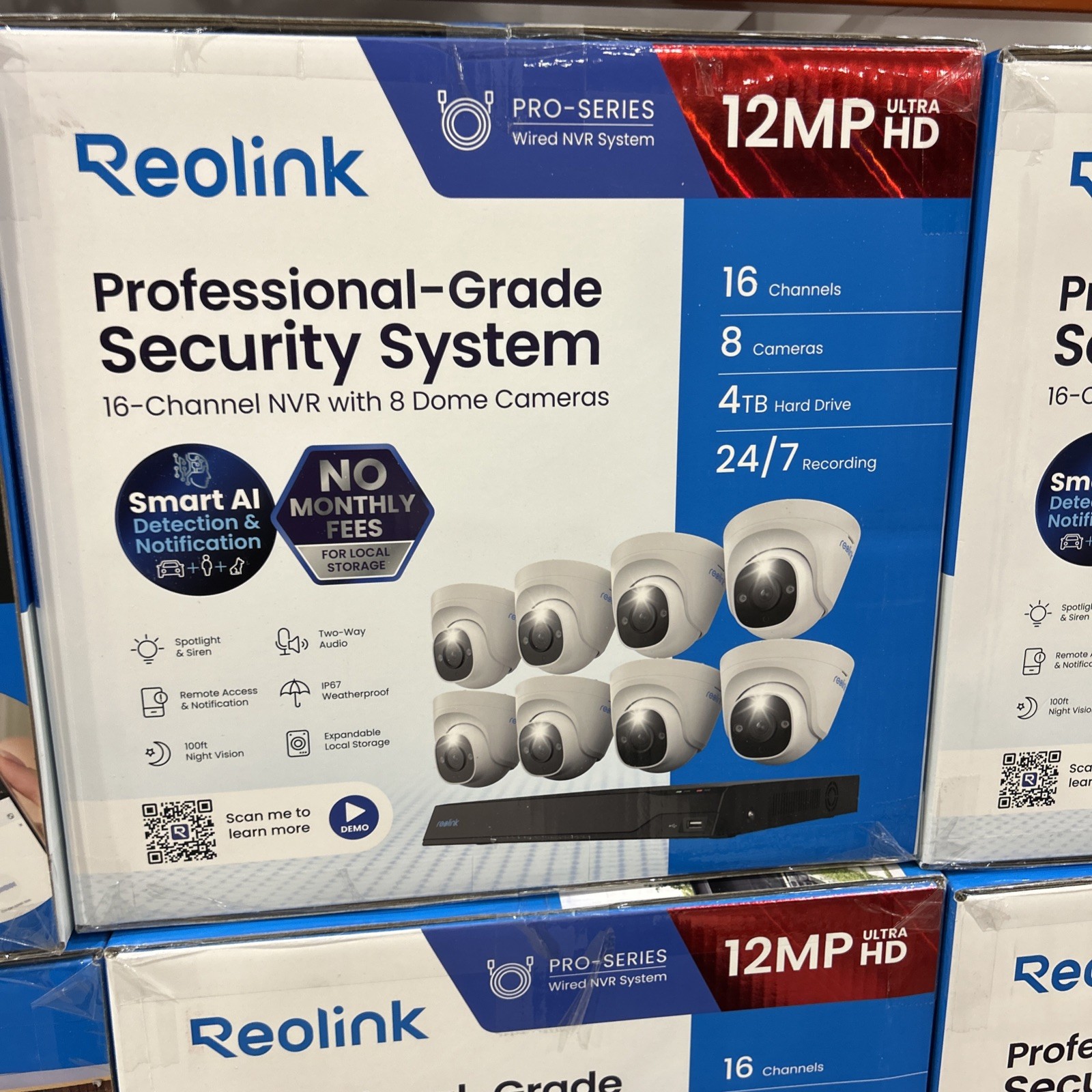 New Reolink Pro Series 4K+ 16-Channel 4TB 8 12MP CamWired Security Camera System