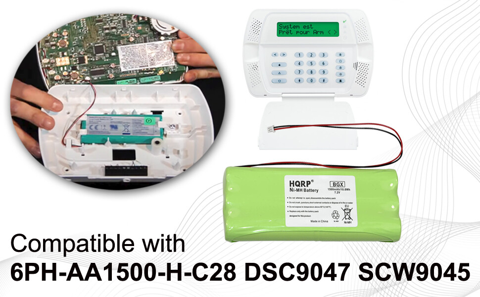 Back-Up Battery for DSC SCW Power-Series Security Alarm System, 6PH-AA1500-H-C28