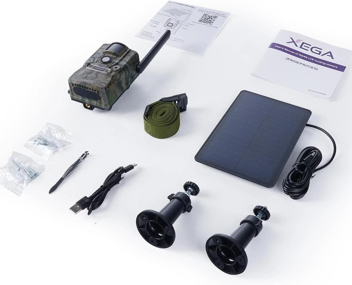 GMOX 4G LTE Cellular Solar Security Camera 360° Live View 2.5K Outdoor Wireless