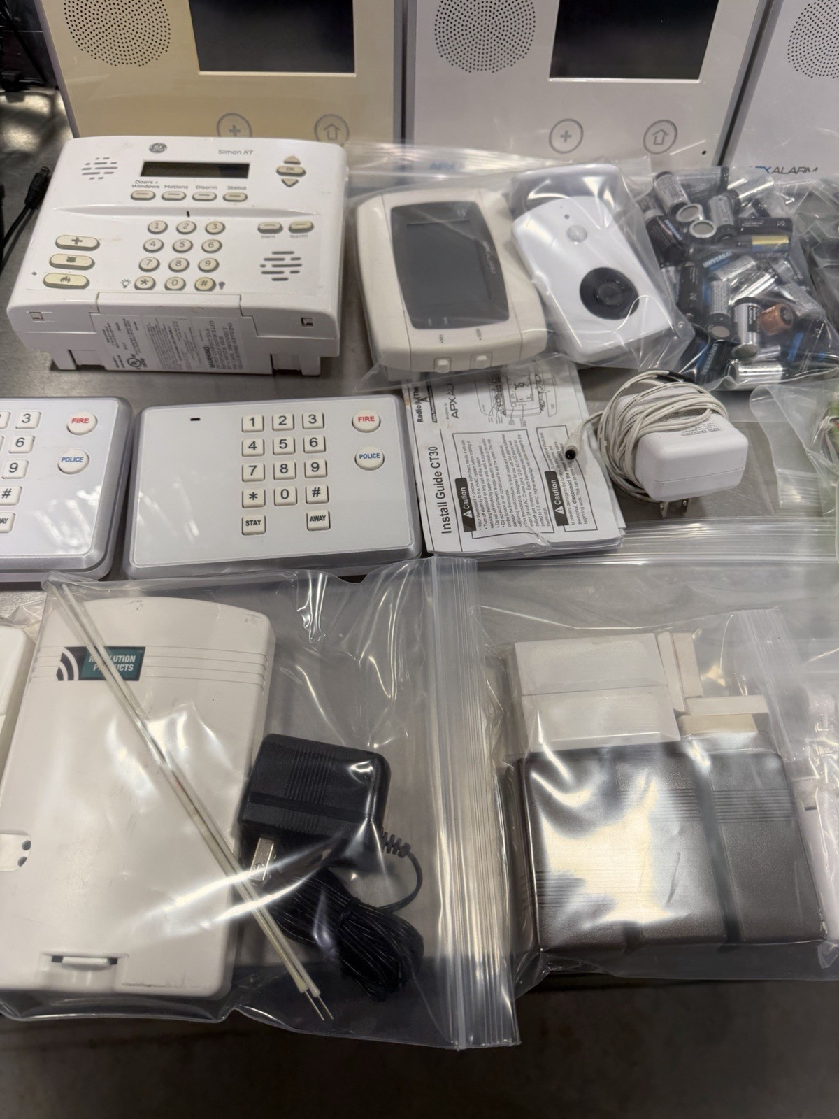 2GIG Alarm System Equipment Lot Panels Keypads Sensors Power Supplies SEE PHOTOS