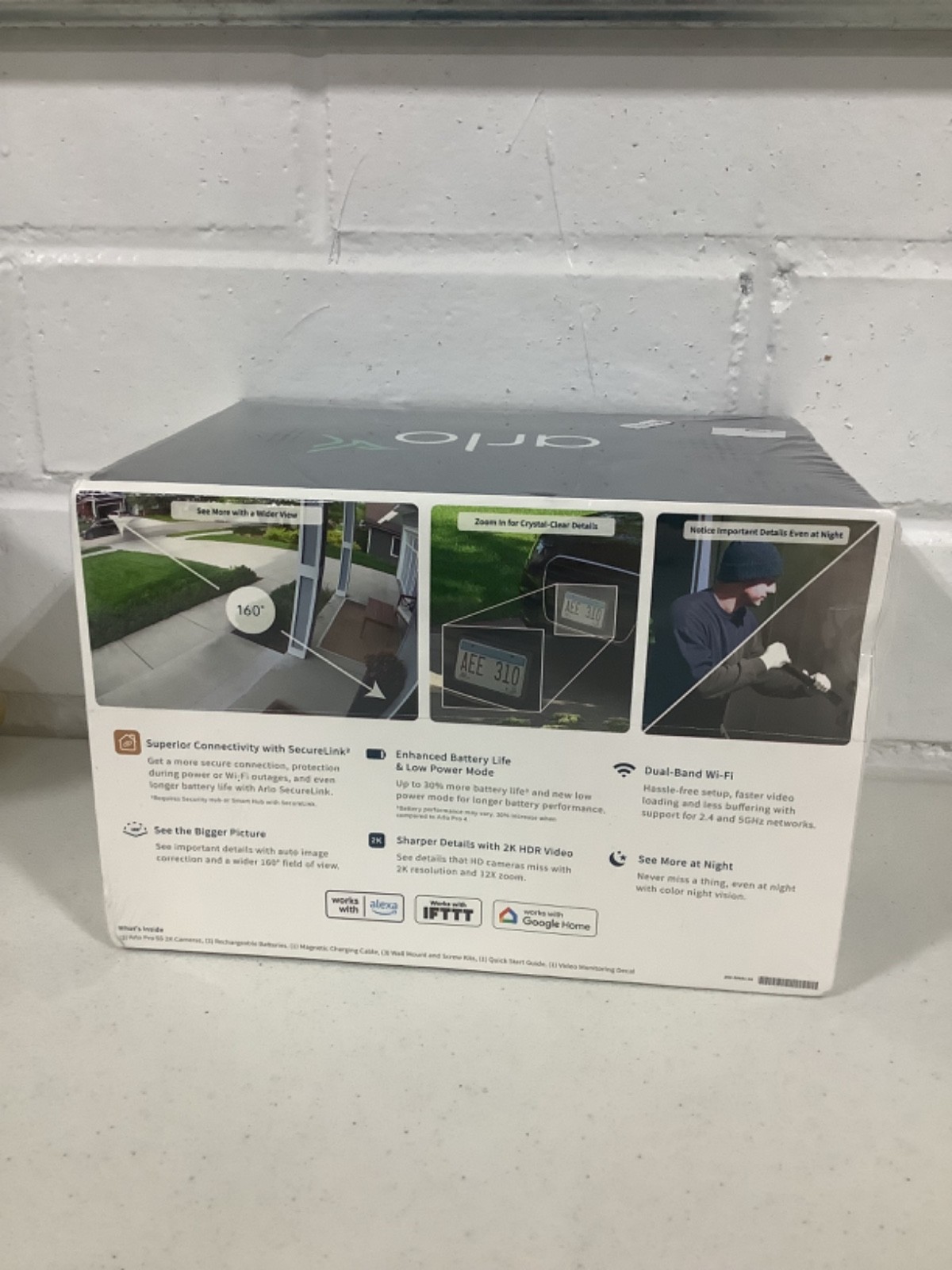 Arlo Pro 5S 2K Spotlight Camera, VMC4360P, 3 Pack, White. New Sealed