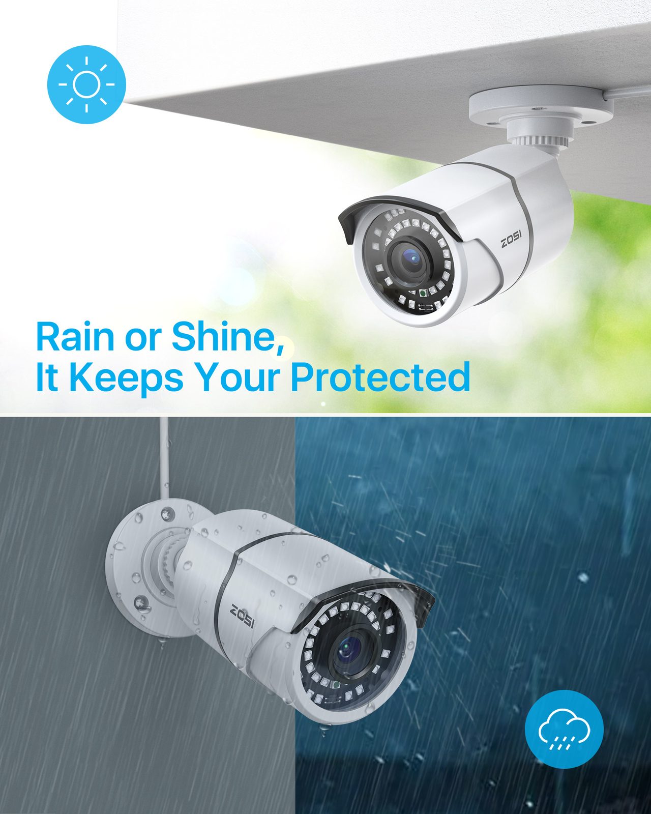 ZOSI H.265+16CH Outdoor CCTV 1080p Security Camera System 120ft Night Vision 2TB