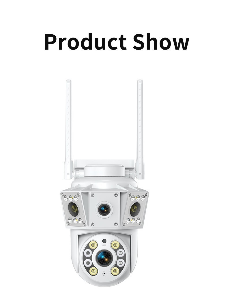 1080P 2MP Wireless WIfi Camera Multi Lens Surveillance Camera Two Way Intercom