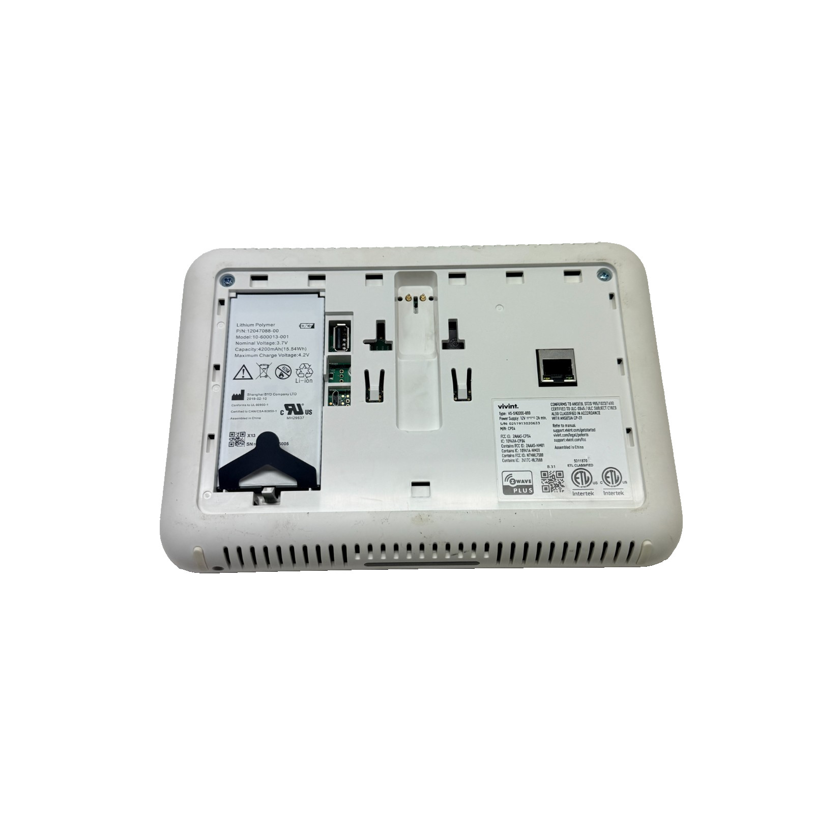 Vivint Smart Hub Control Panel (PN: VS-SH2000-000) Touchscreen Untested