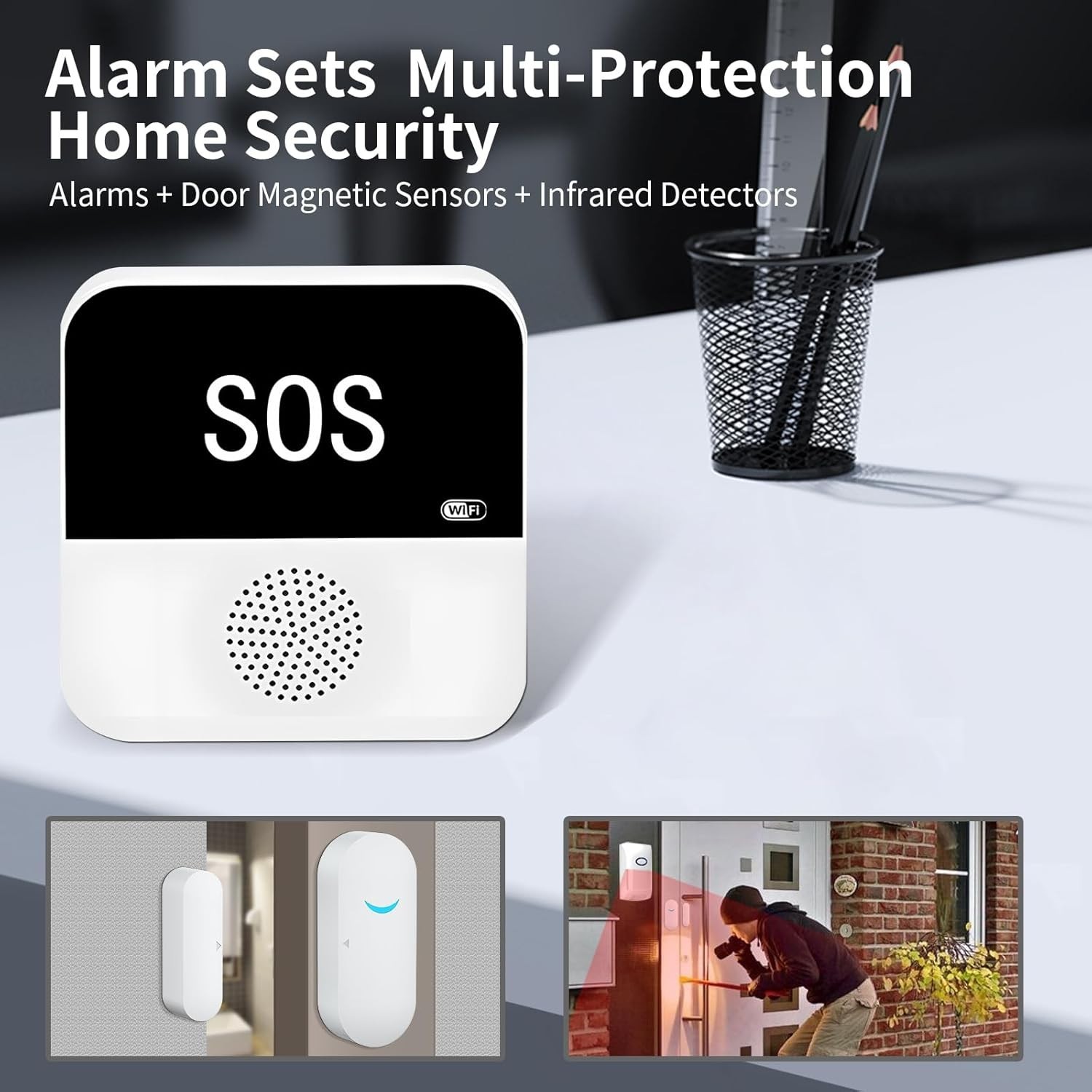 eMylo WiFi Smart Alarm Kit, Home Security Alarm System, 4 Pieces