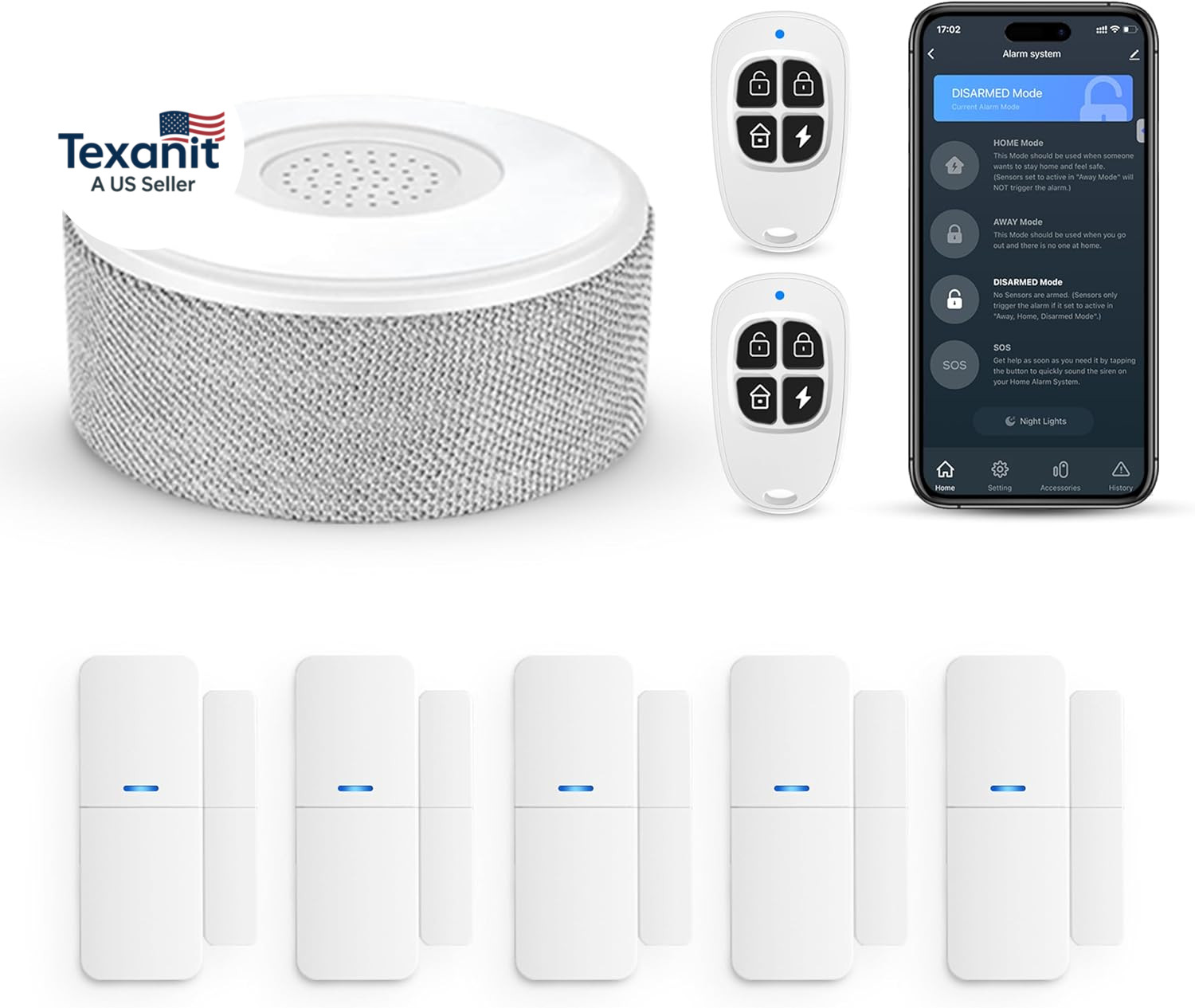Wifi Door Alarm System, Wireless DIY Smart Home Security System, with Phone APP