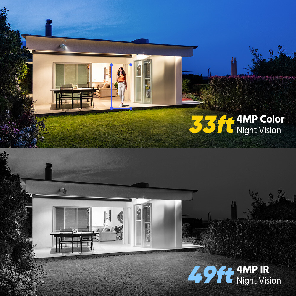 ANNKE 4MP Wireless Color Night PIR Security Camera Solar Battery Two-Way Audio