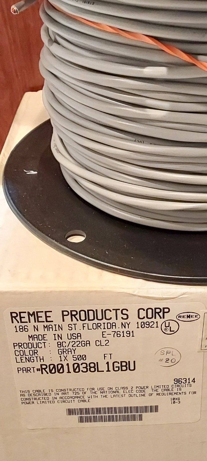 (1) Thermostat Wire 22 Gauge 6 500′ Copper Wiring (New).