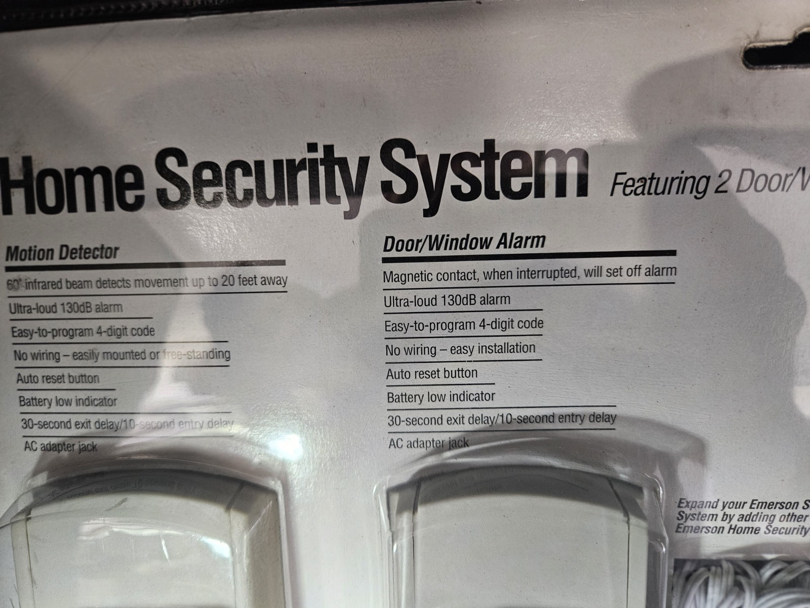 Emerson Home Security System SMA0415P 2 Alarms, Motion Detector and Siren NEW