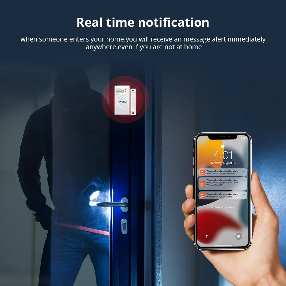 Standalone Home Office Shop Security Alarm System Kit,Wireless Loud In/Out Door