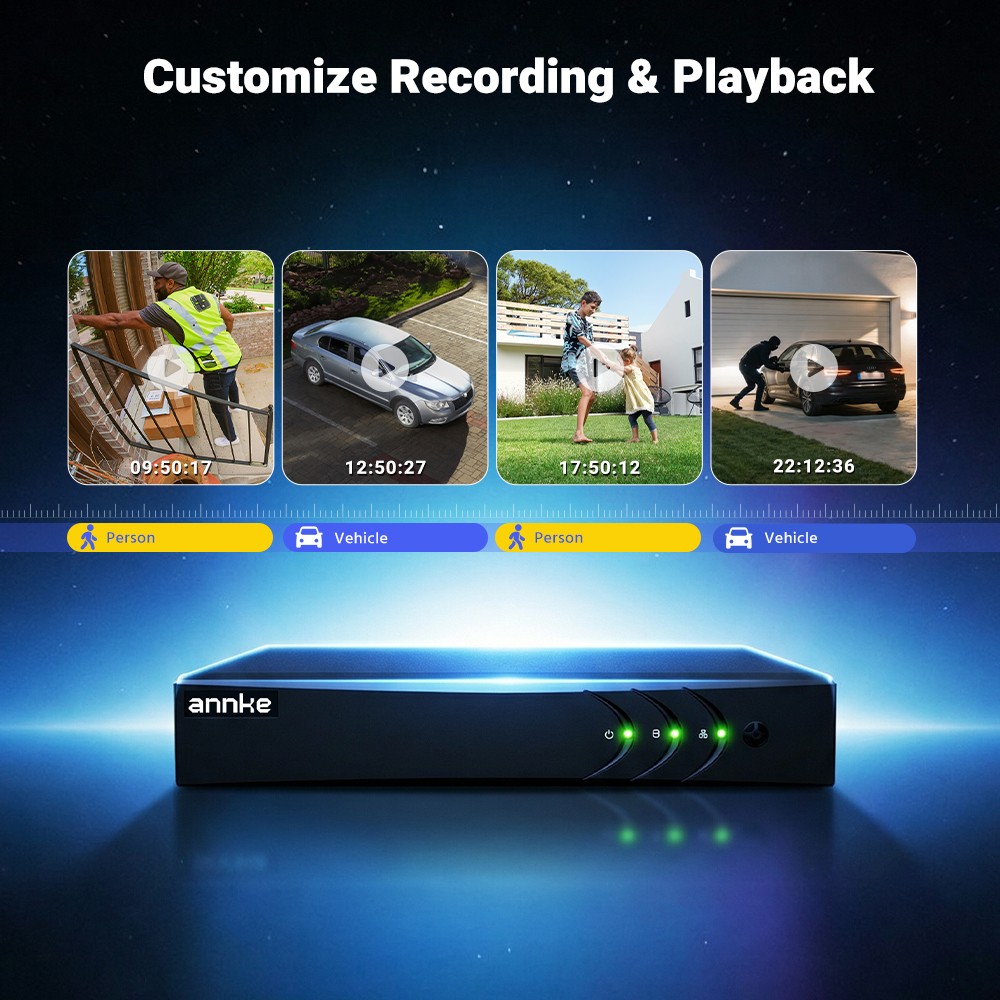 ANNKE 5MP Two Way Audio Security Camera System 8CH DVR AI Detection Color Night