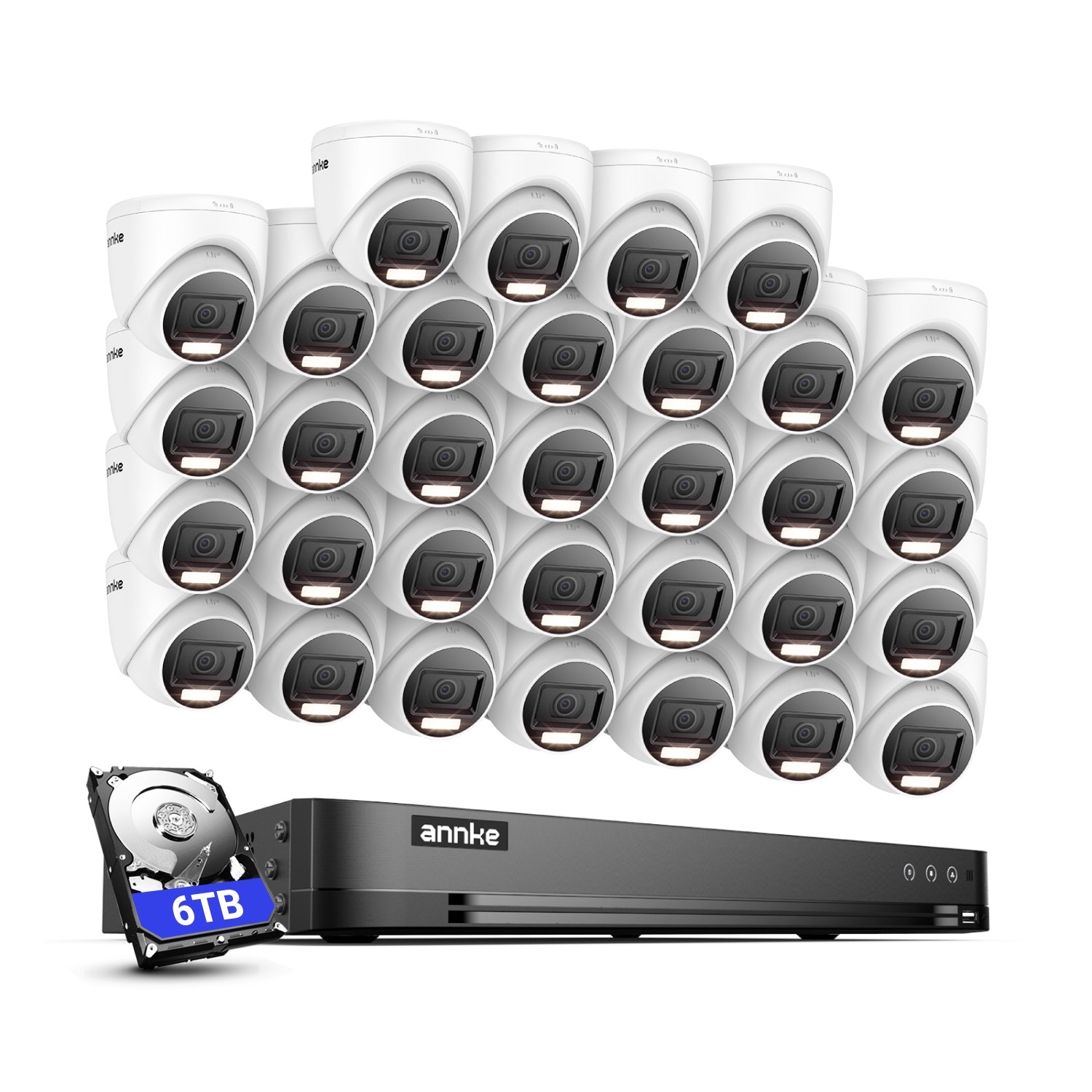 ANNKE 3K Lite 32CH DVR 1080P Color Security Camera System Human Detection CCTV