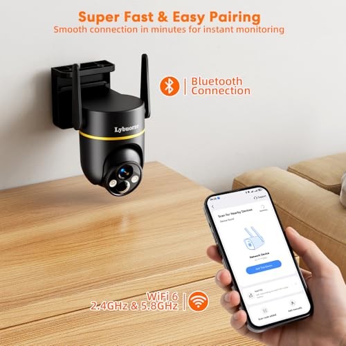 5G&2.4GHz 4MP Solar Security Camera Wireless Outdoor, Short-Solar Cam Black
