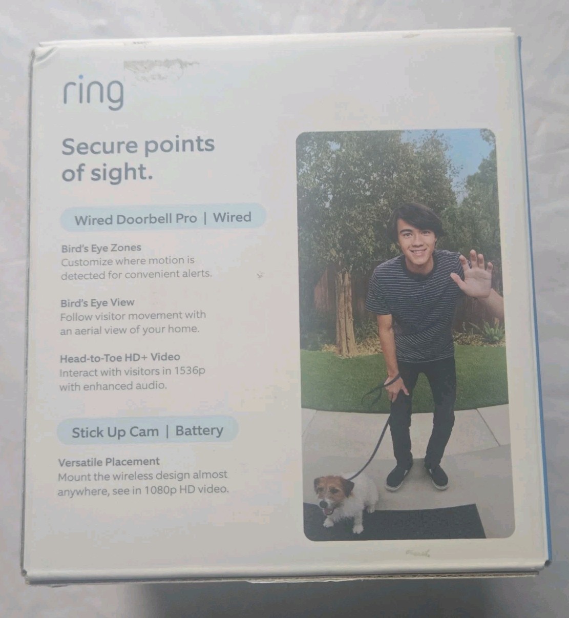 Ring Advanced Security Set Wired Doorbell Pro with Stick Up Cam NOB