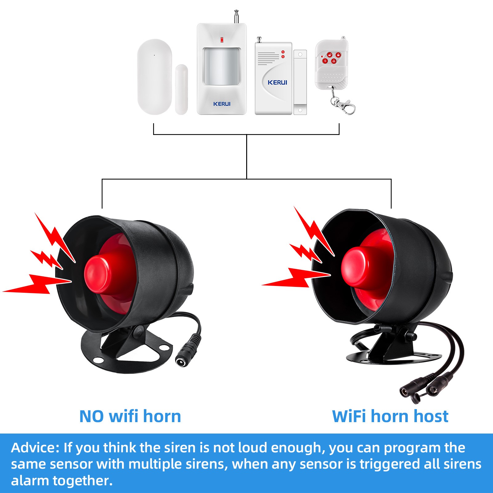 KERUI Alarm Standalone Home Security System Garage Detect Anti-theft Loud Alert