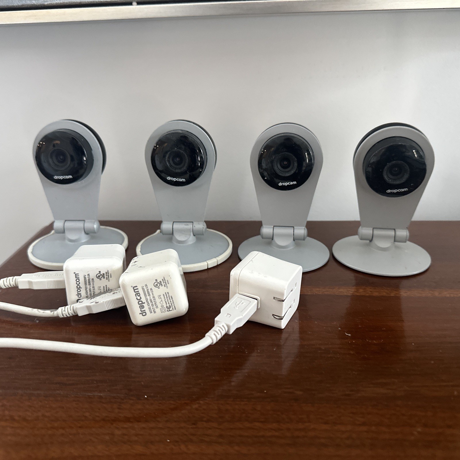 4 Nest Dropcam Camera and stands for parts not working