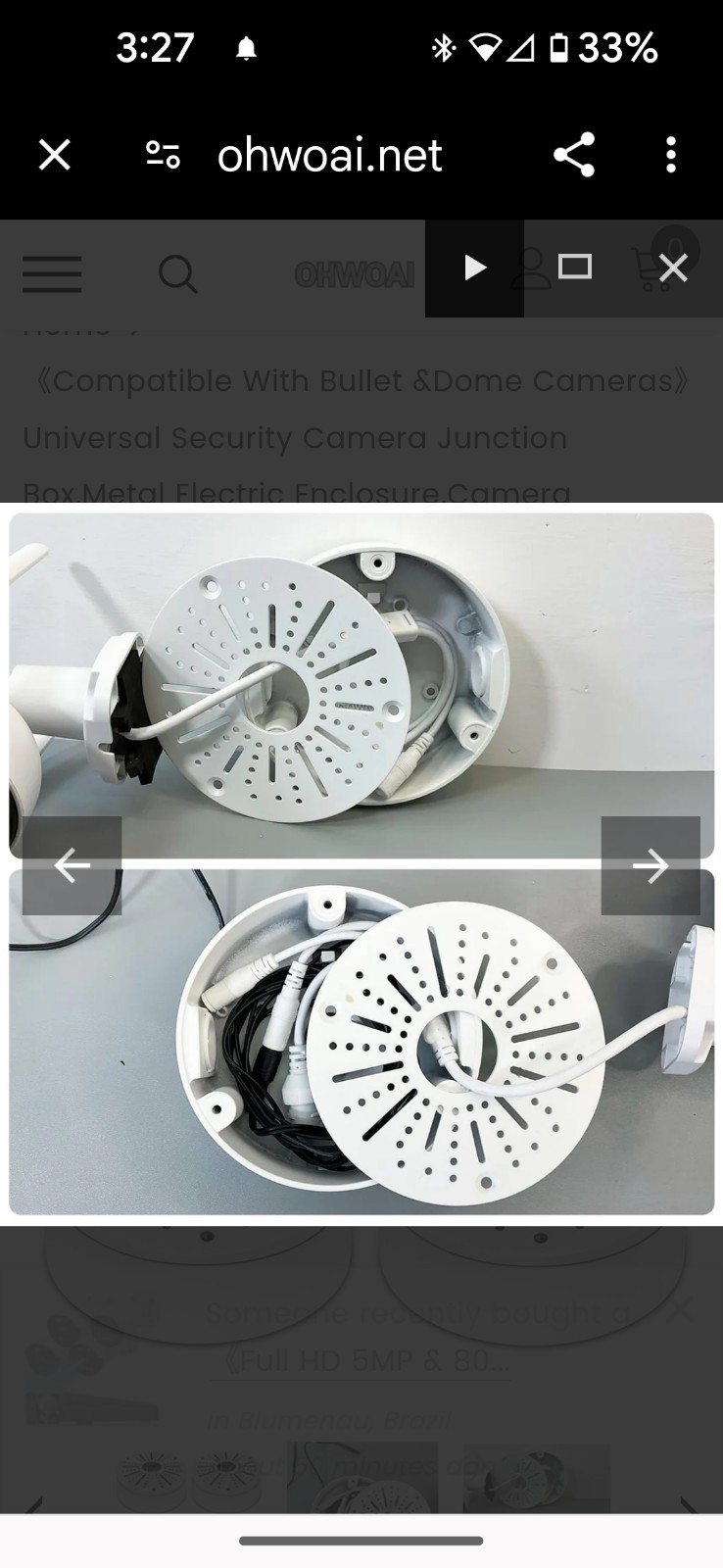 OHWOAI Camera mounting Junction box for OHWOAI Security Cameras Metal 3 Piece