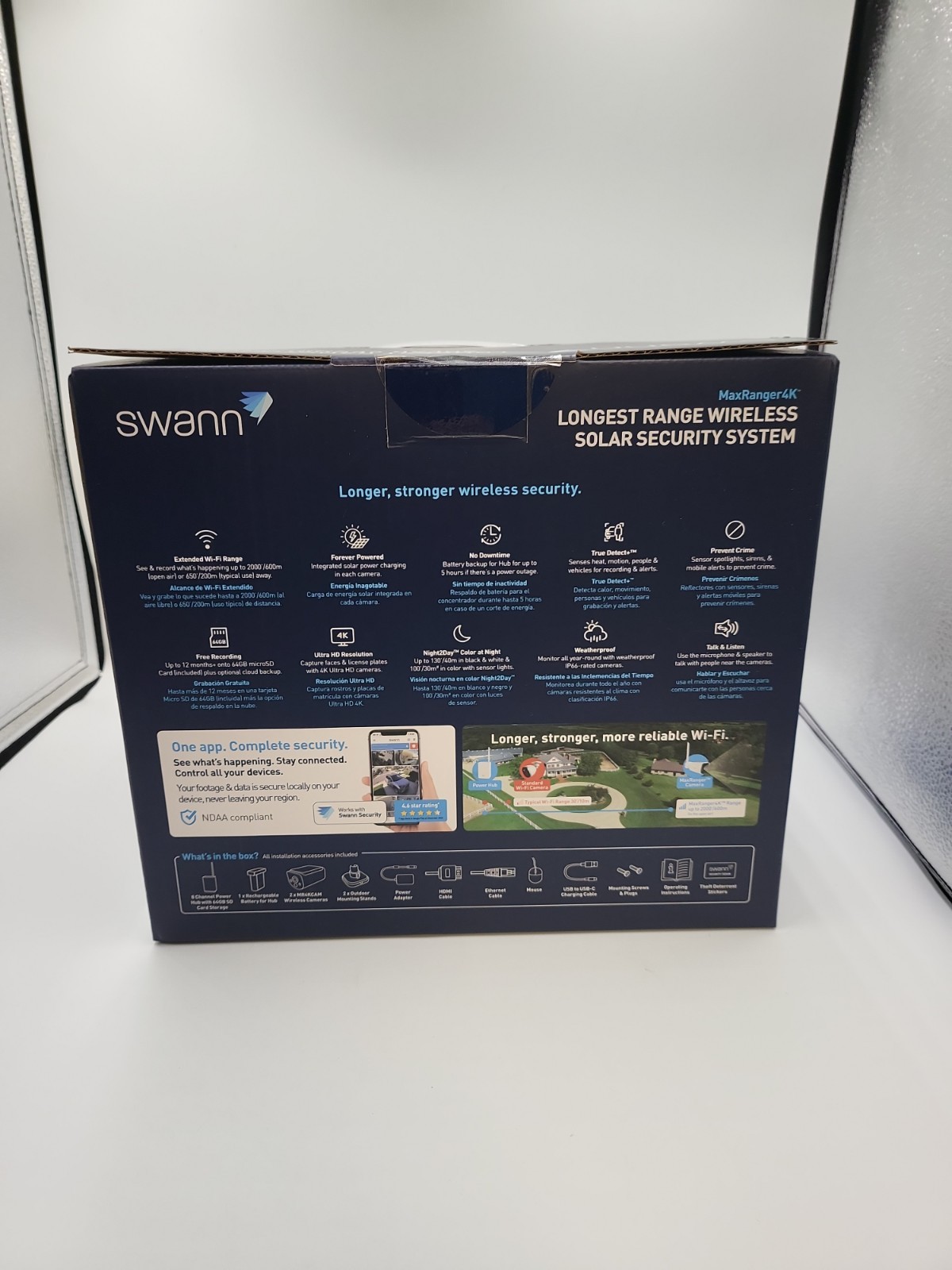 Swann MaxRanger Version 2 4K Solar Wireless Security System Base Station + 2 Cam