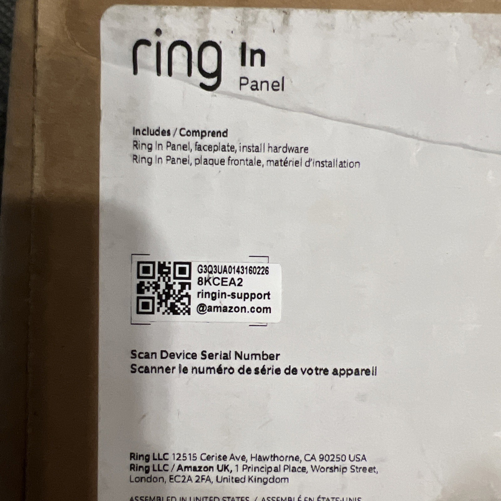 Ring In Panel Amazon Key Access WallCall Call A Resident 8KCEA2 Replacement