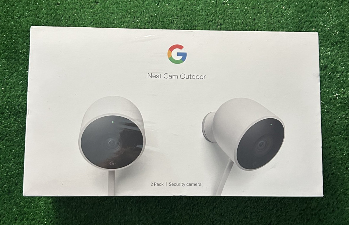 New Sealed Google Nest Cam Outdoor Smart Security Camera (2-Pack) NC2400ES