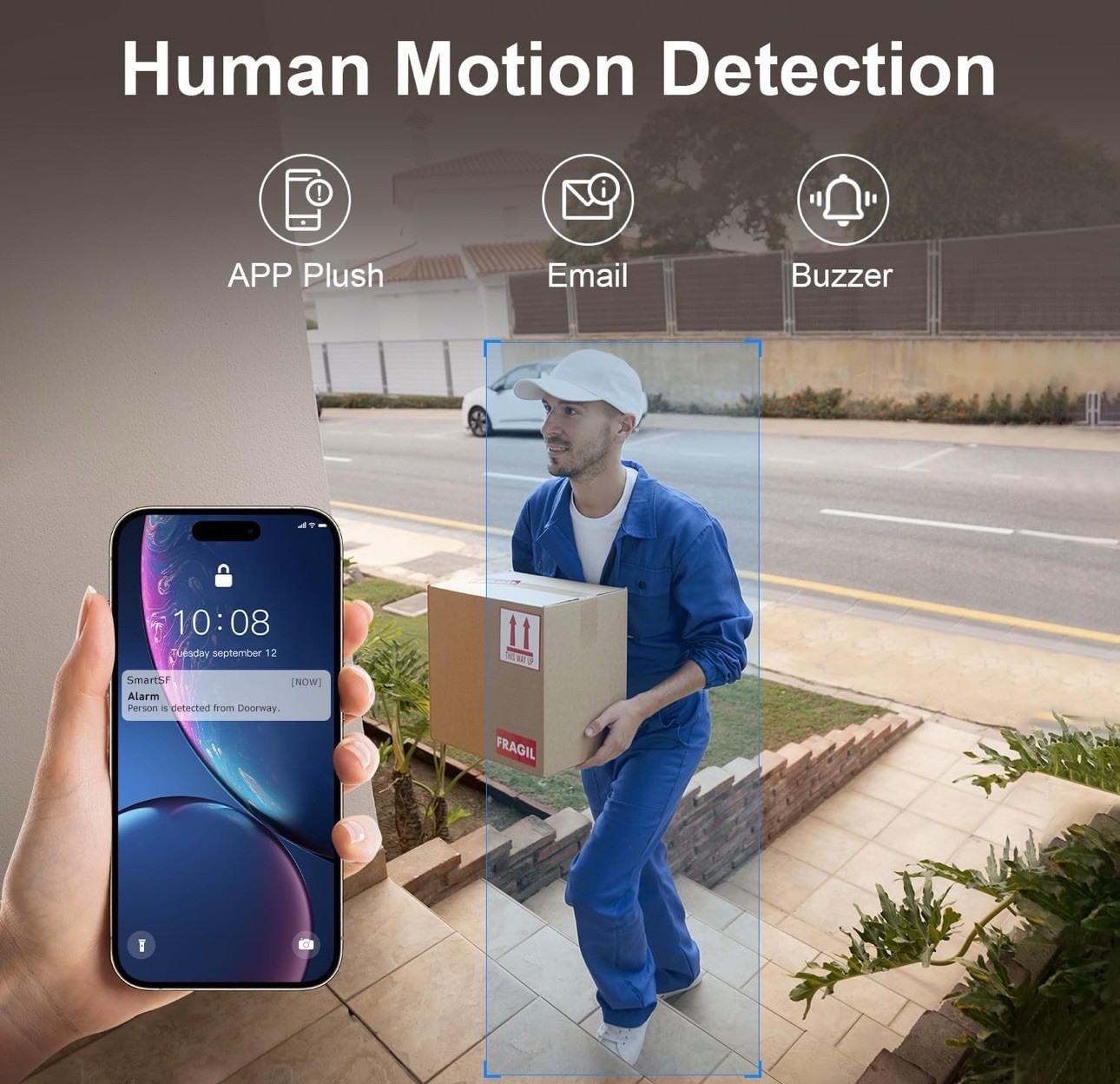 Wireless Security Camera System 5MP 10CH NVR Audio Human Detection Camera System