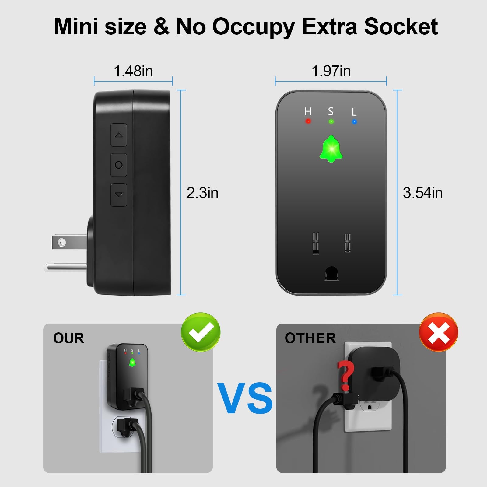 WiFi Power Failure Alarm, 110dB Freezer Alert with LED, App Notifications