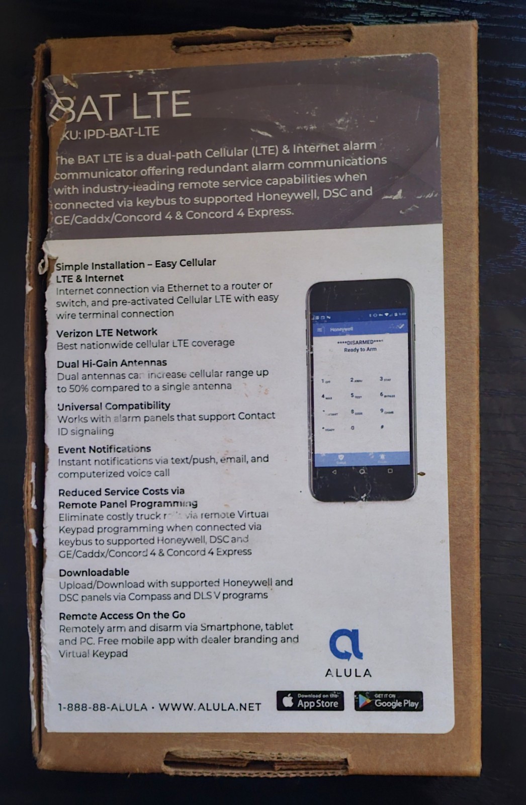 Alula BAT LTE Universal Internet & Cellular 4G LTE Alarm Communicator