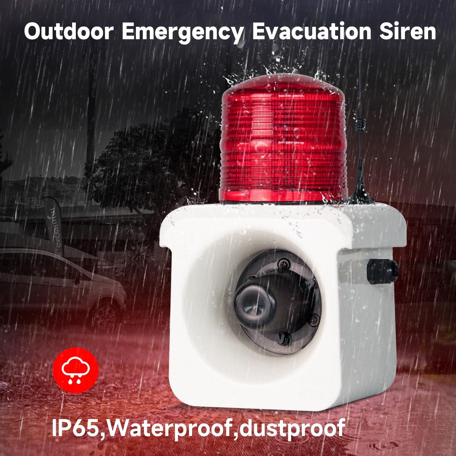 500 Meters（No Wall） Wireless Remote Control Outdoor Alarm Light Siren, LED St…