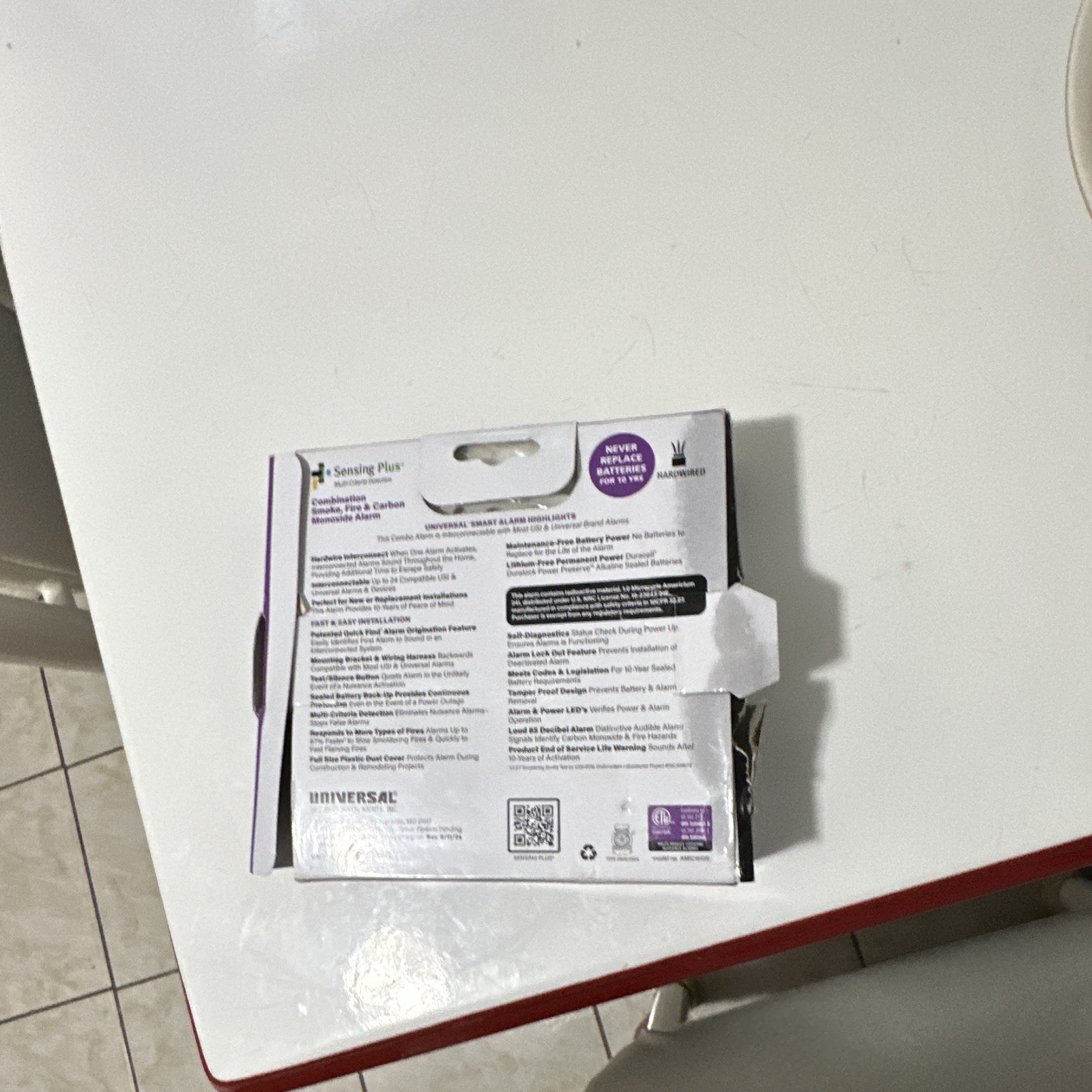 Universal AMIC1510SB Hardwired Smoke & CO Detector, Sealed Battery Backup, White