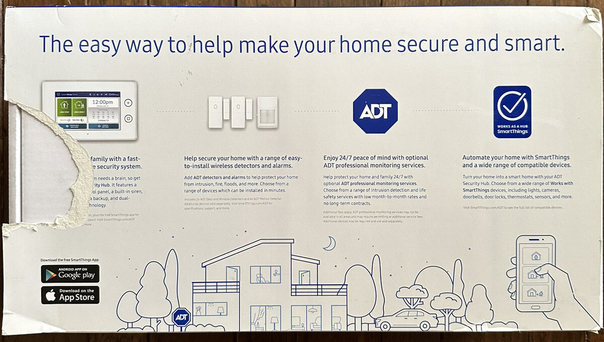 ADT Home Security Starter Kit Samsung SmartThings Motion Alarms F-ADT-STR-KT-1