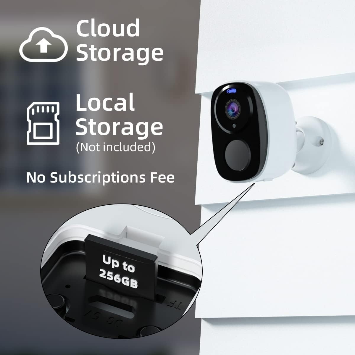 Wireless Outdoor Camera 2PCS 2K Security Cameras WiFi Video Night Vision