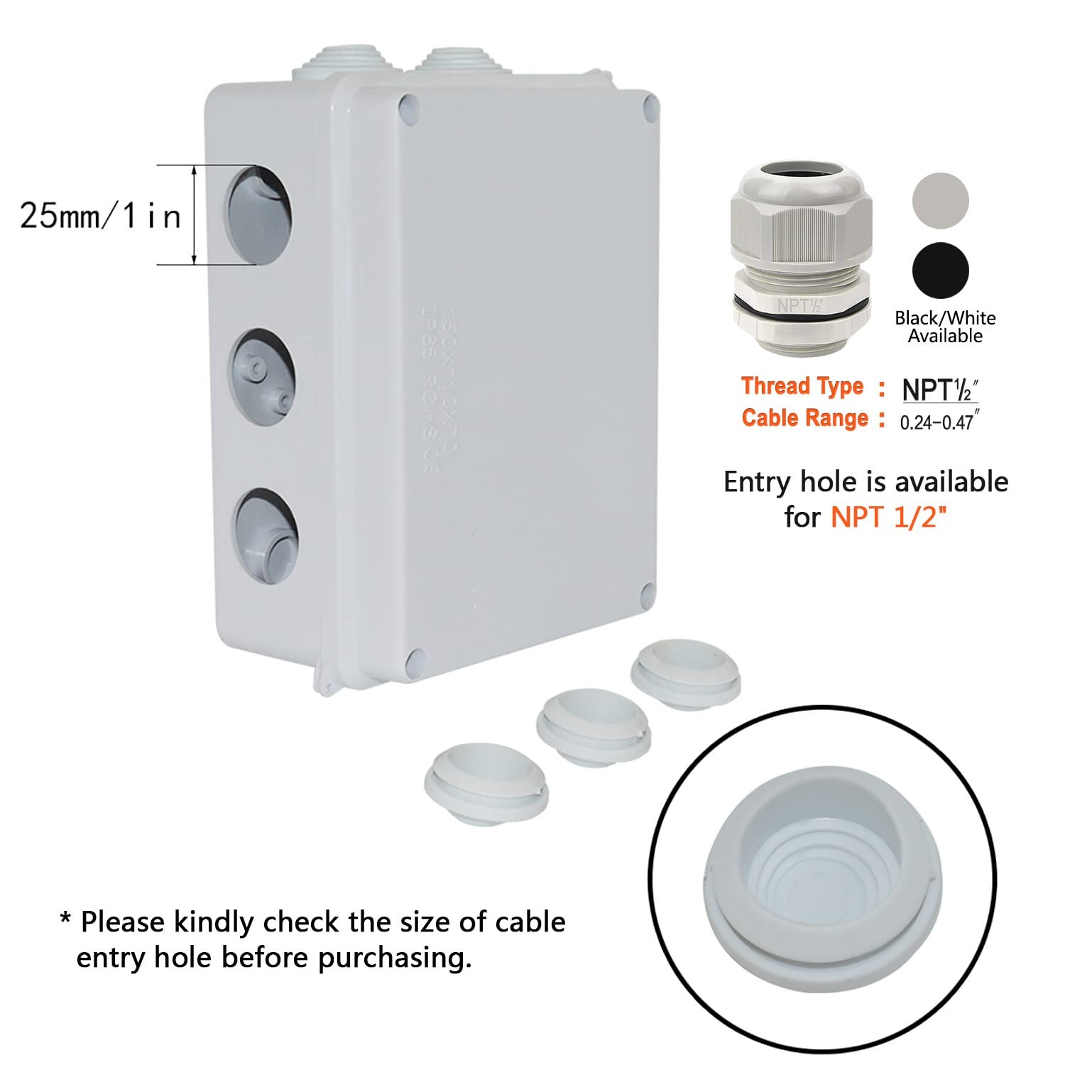 LeMotech ABS Plastic Dustproof Waterproof 5.9″ x 4.3″ x 2.8″ (2pc), White