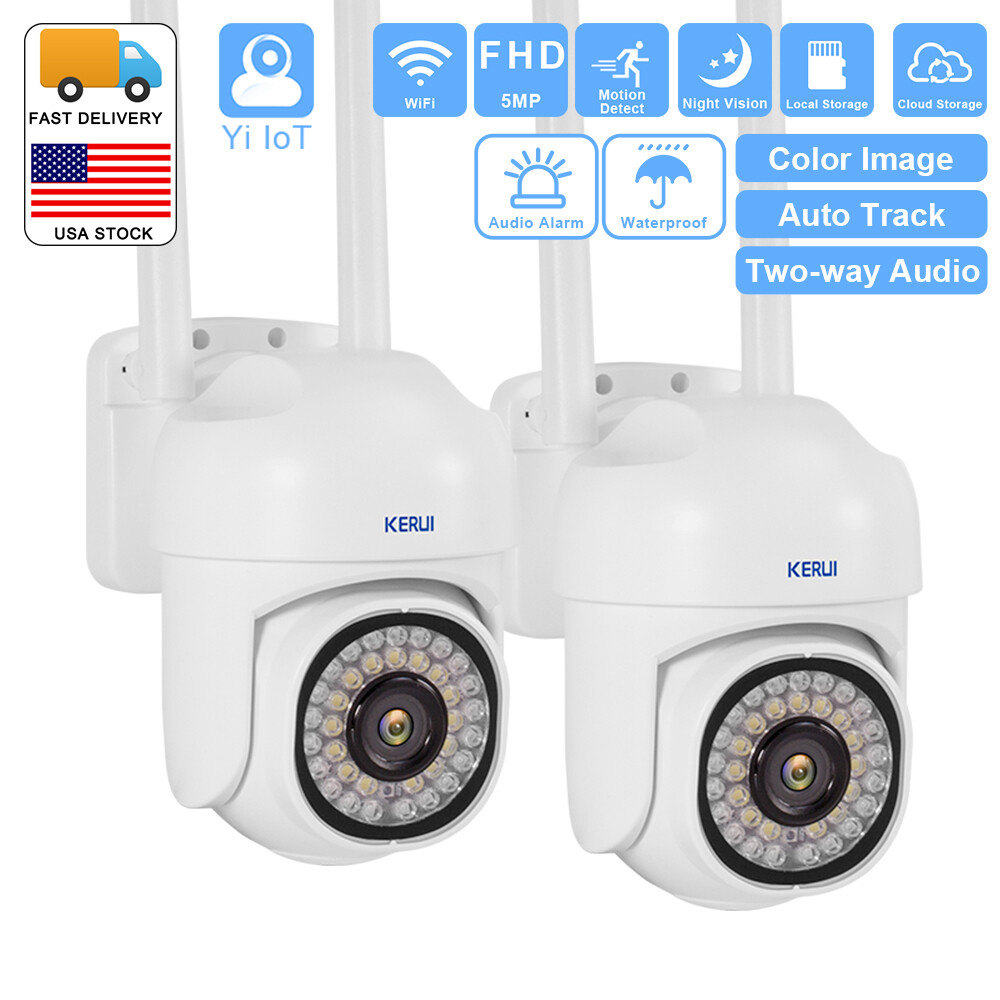 2PACK Smart 5MP WiFi Wireless Camera Home Surveillance Two-Way Talk Remote View