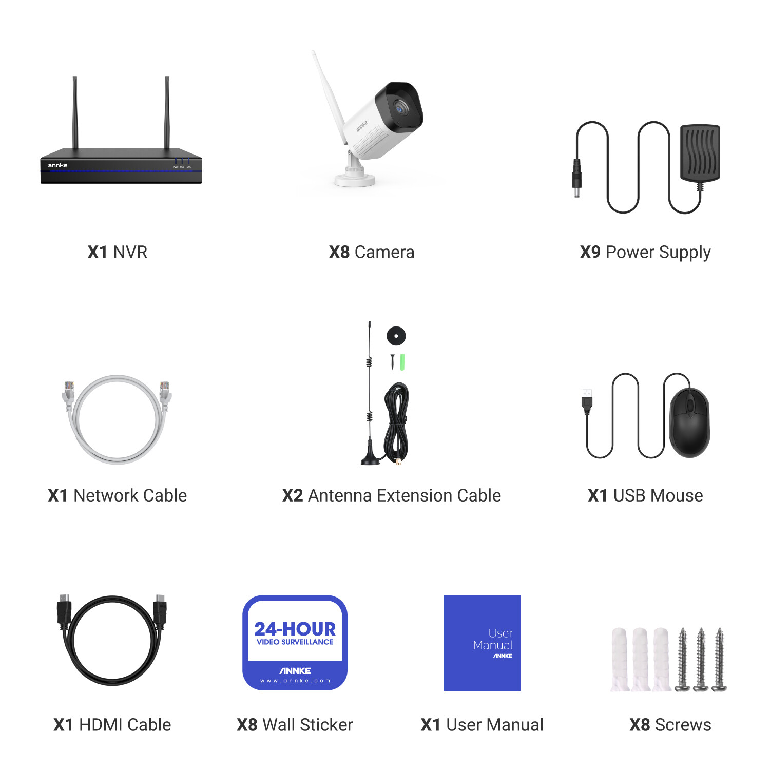 ANNKE 4K Wireless Security Camera System 16CH NVR Two Way Audio Human Detection