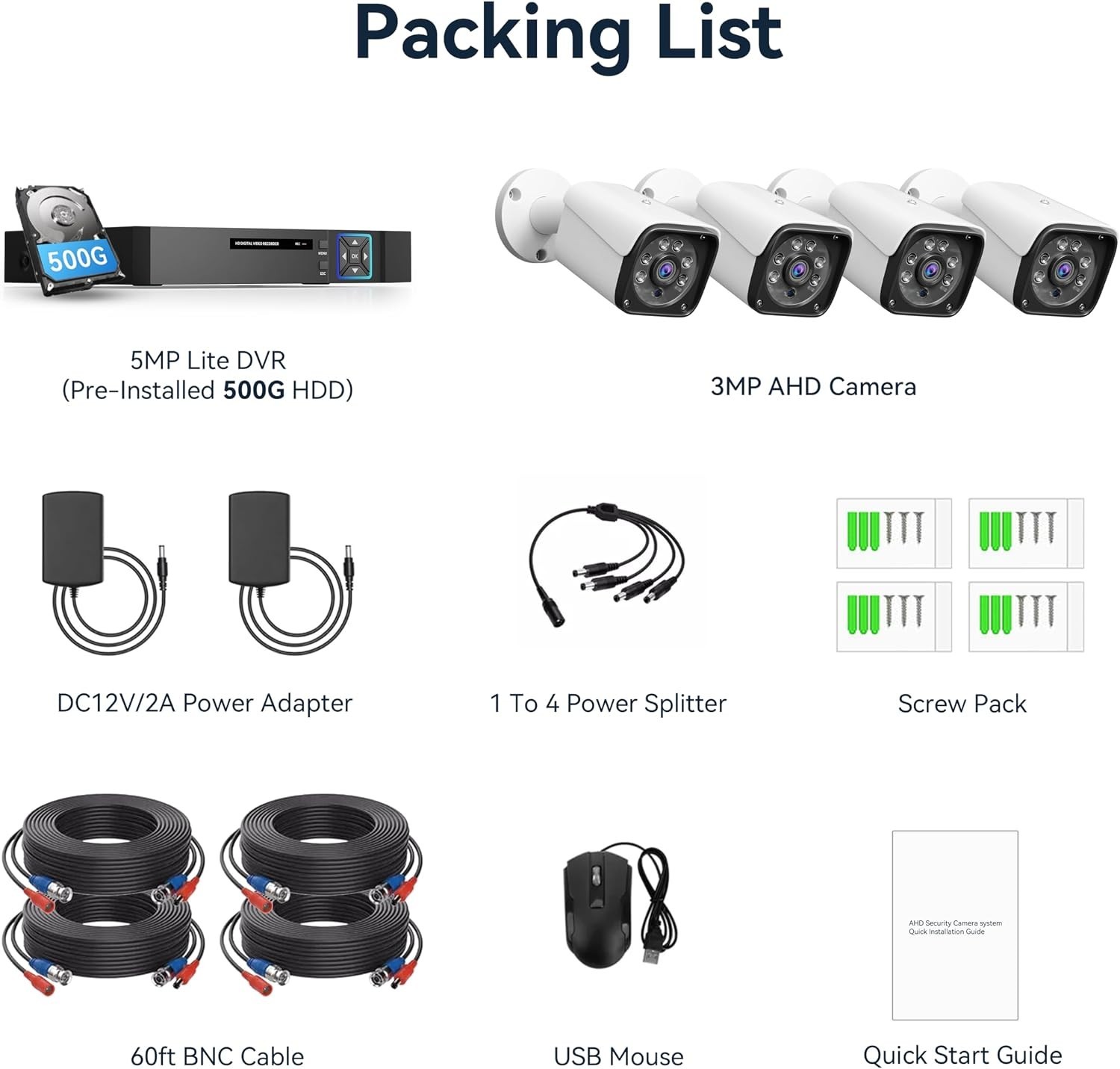 Outdoor Surveillance Kit: 4 x 3MP Cameras with Night Vision & Smart Detection