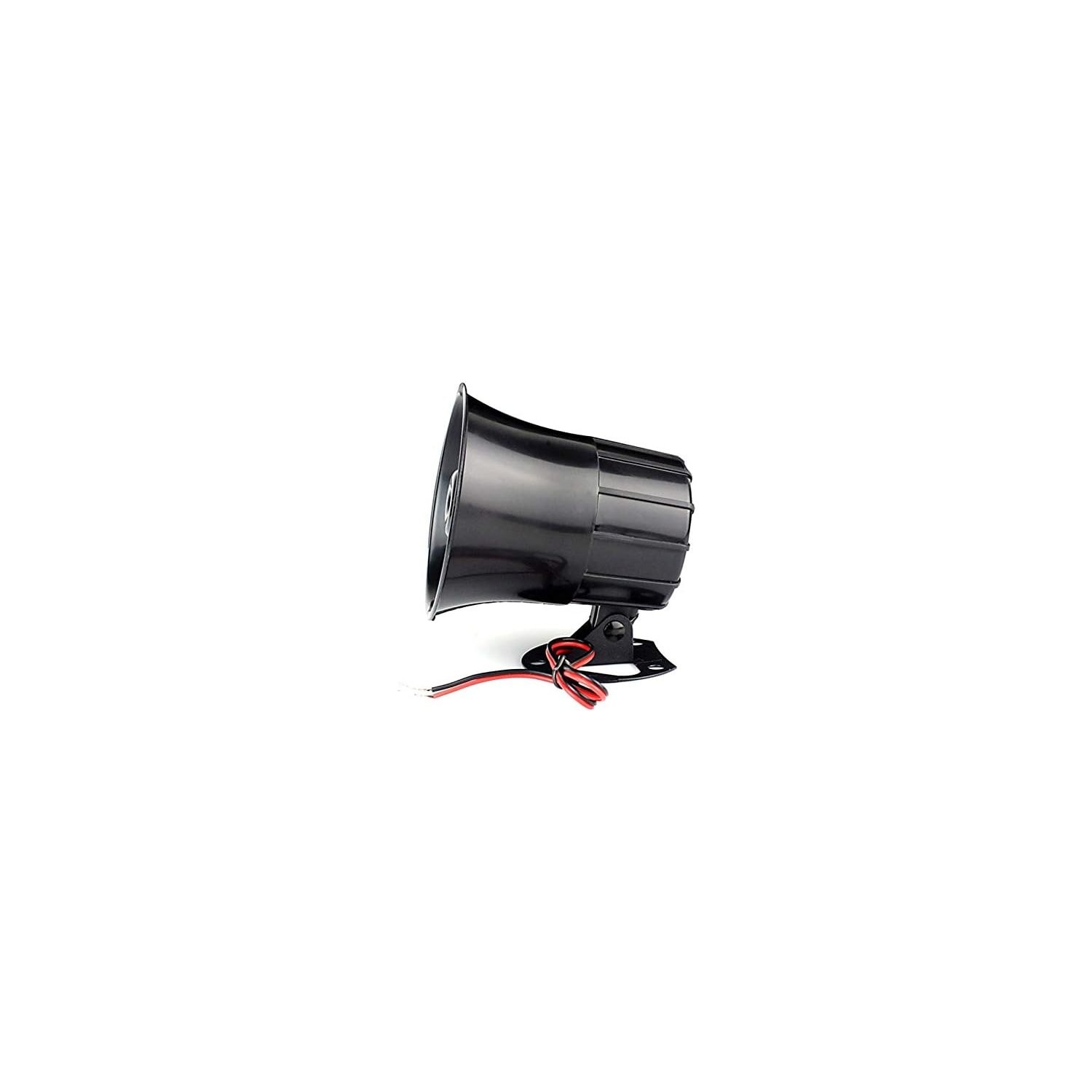 15W DC 12V Alarm Siren Horn for Home Security System Wall Mount Black