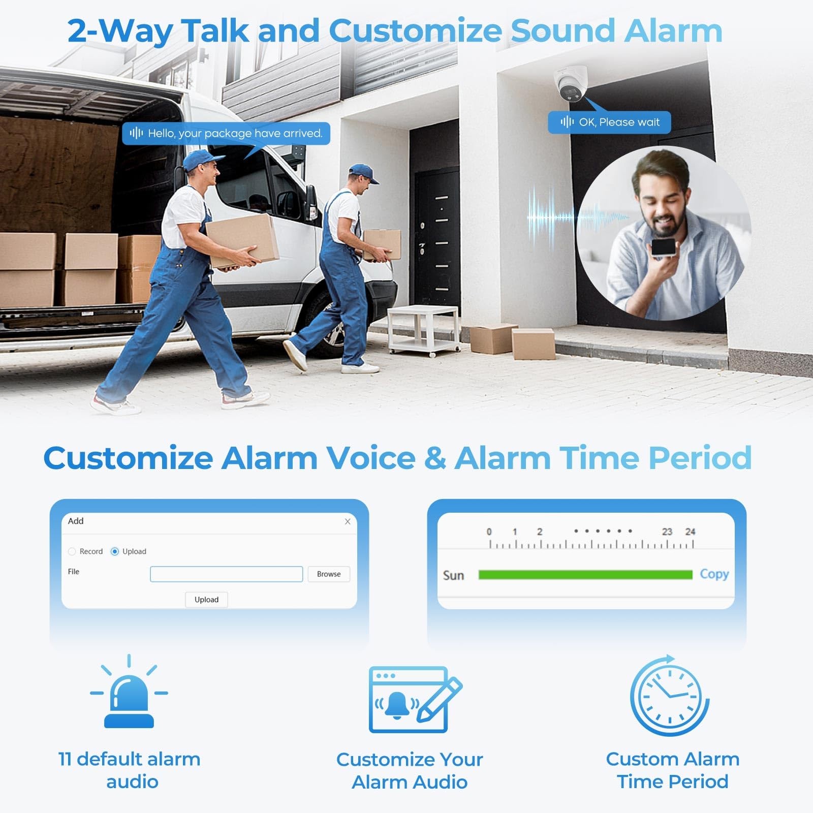 UltraHD 8MP Outdoor IP POE Camera, DMSS APP, 4K @30fps, TiOC Active White