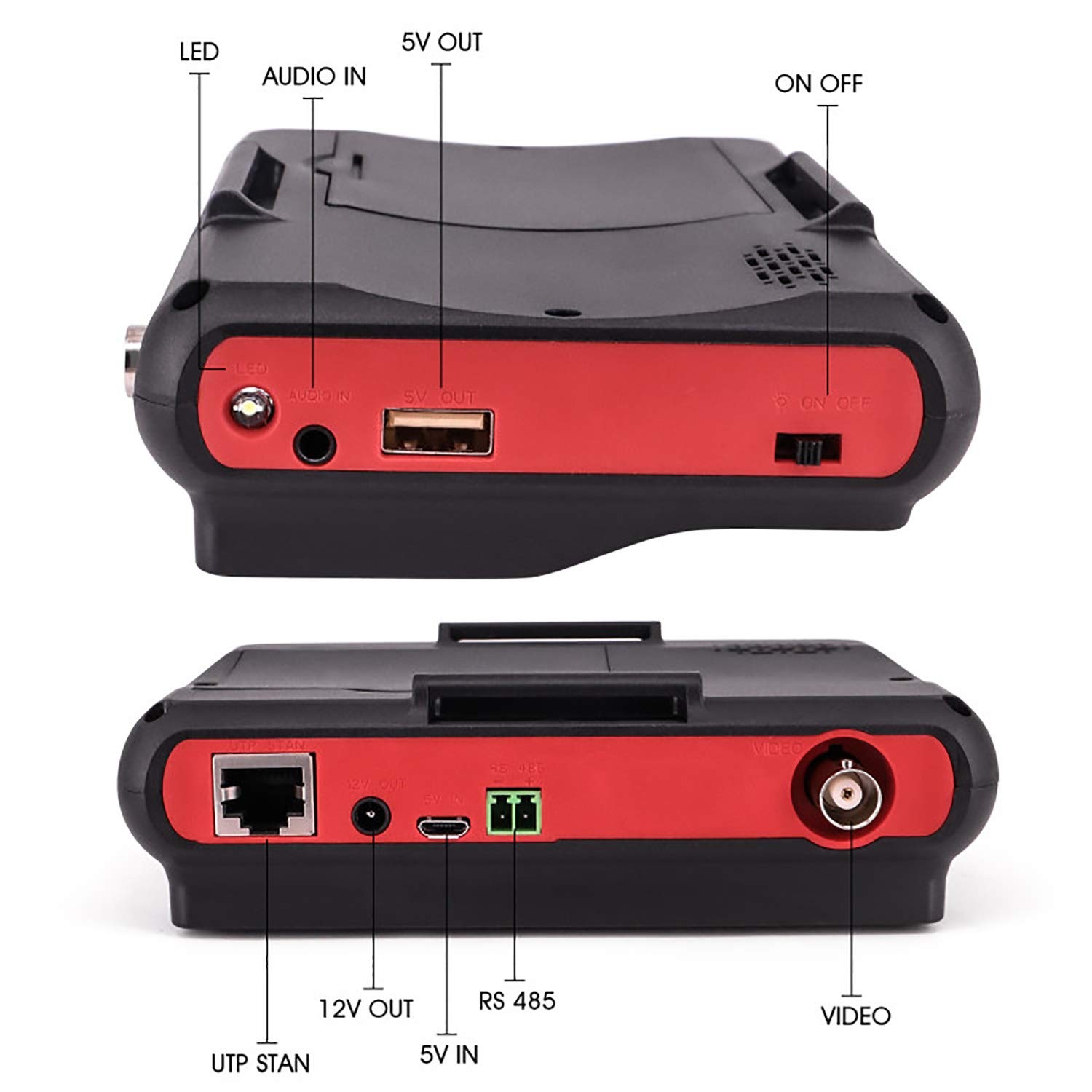 Wrist CCTV Tester, Portable Camera CVBS Analog Tester4.3 TFT Color LCD black