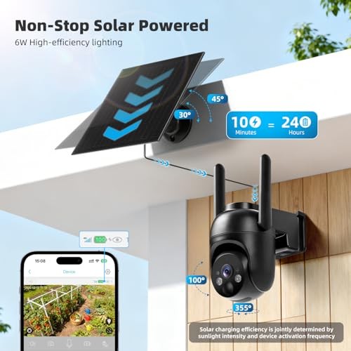 4G LTE Cellular Security Cameras Solar Powered No WiFi Security Black 2 pack