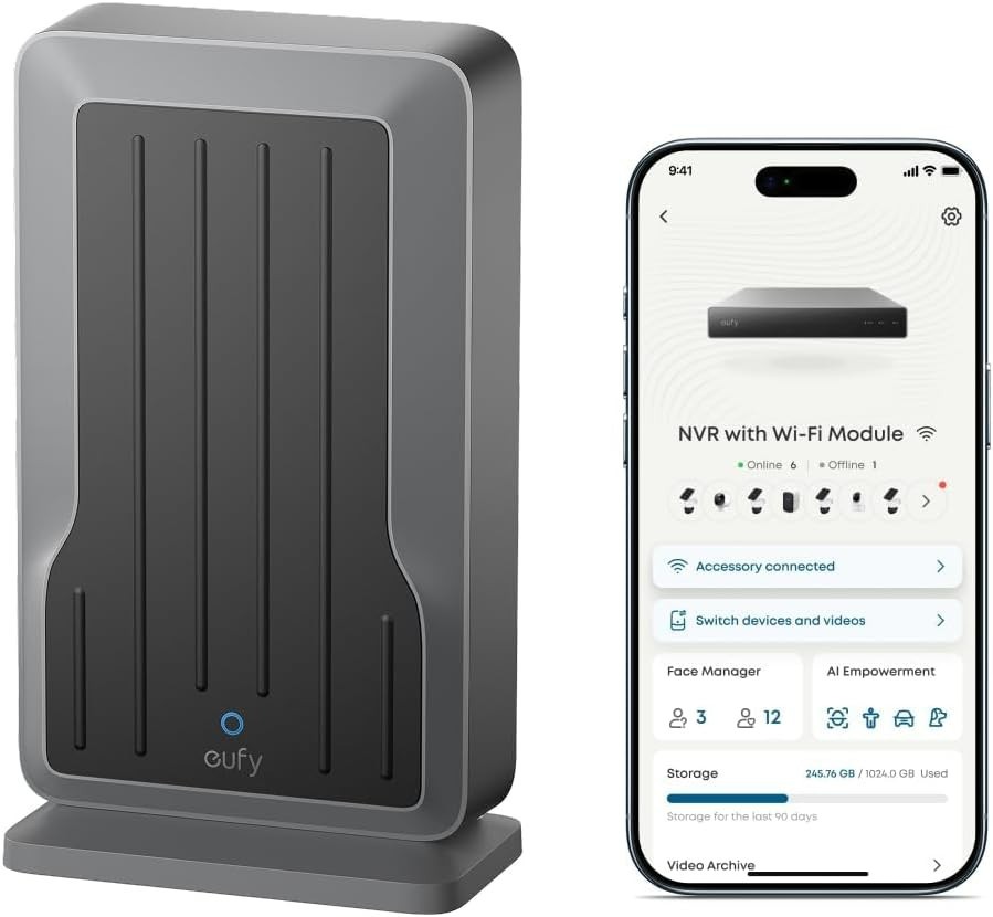 NVR Wi‑Fi Module, Only for Poe NVR System, Supports up to 16 Wi-Fi Cameras, Vi