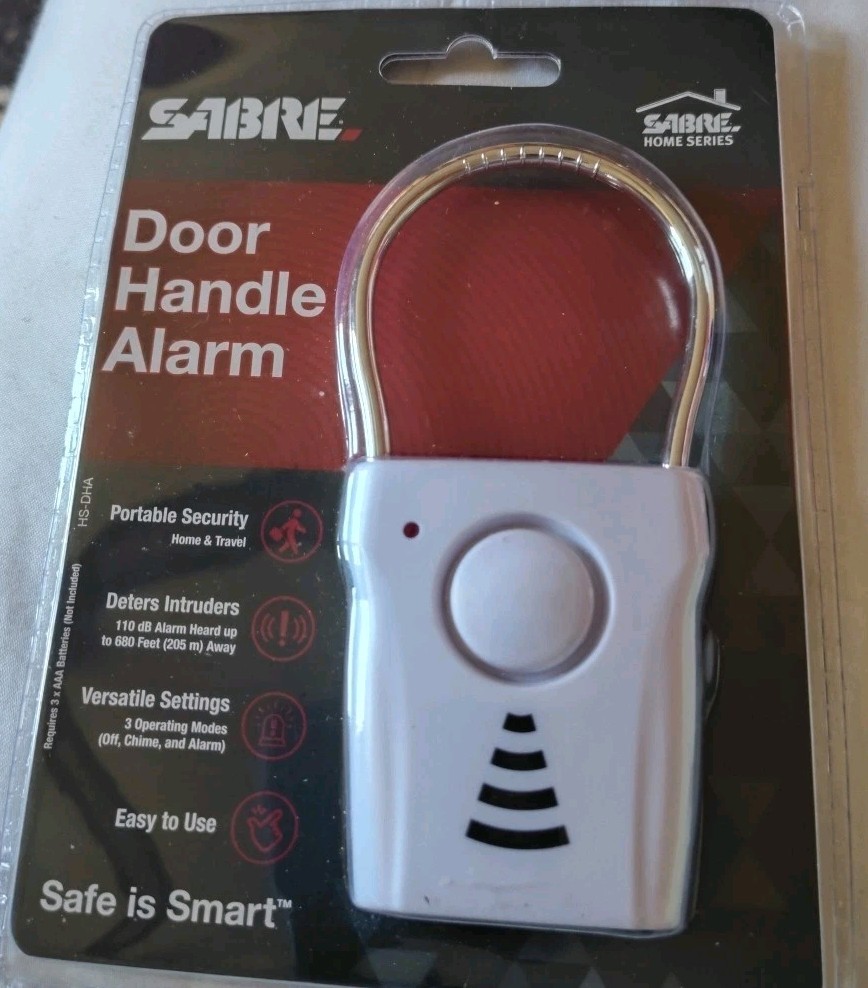 Sabre Door Handle Alarm – White: Brand New In Original Package