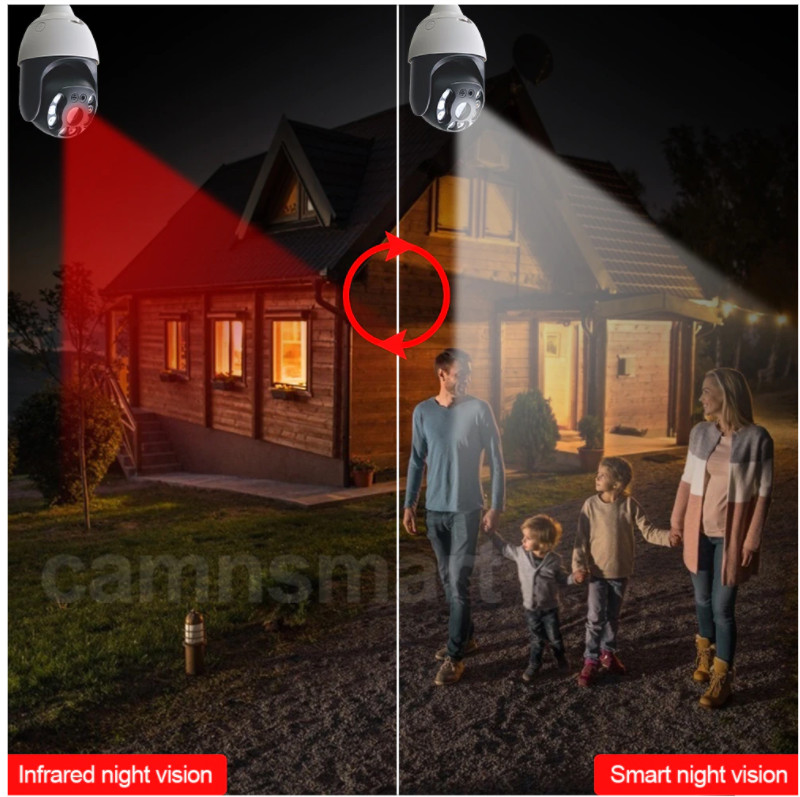 3MP Bulb IP Camera Wifi PTZ Waterproof Digital Zoom For Indoor Or Outdoor Use