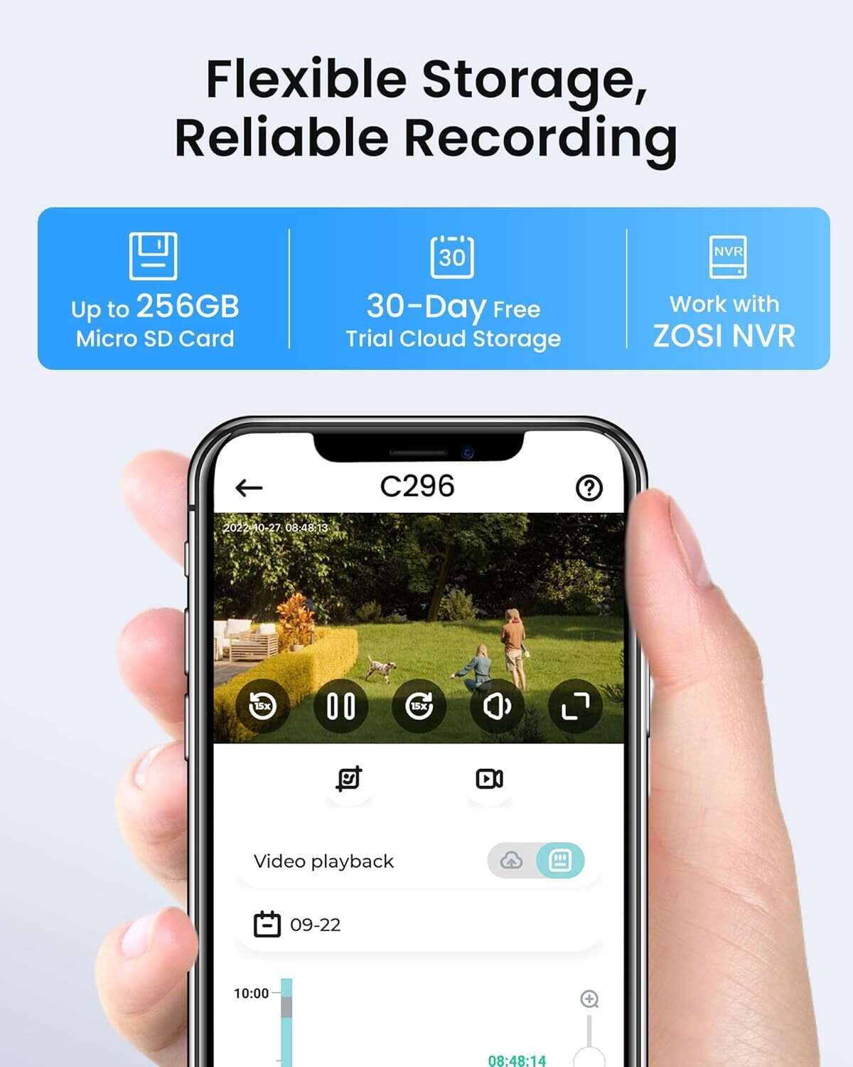 ZOSI 5MP WiFi AI human detection Security IP Instant Alert Camera Remote View